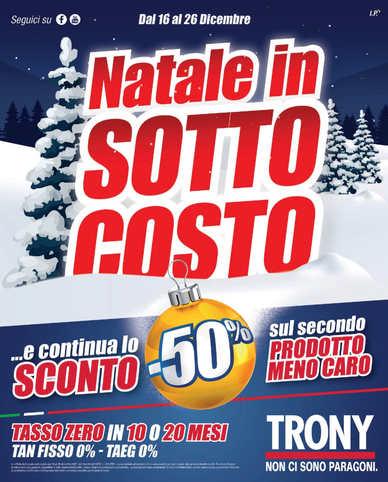 Volantino Trony - 16/12/2021 - 26/12/2021. Pagina 1