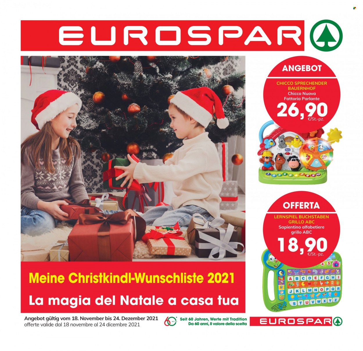 Leták Eurospar - 18.11.2021 - 24.12.2021. Strana 1