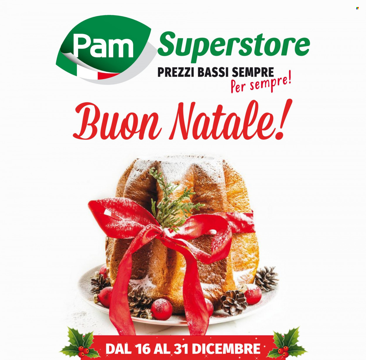 Volantino Pam Panorama - 16/12/2021 - 31/12/2021. Pagina 1