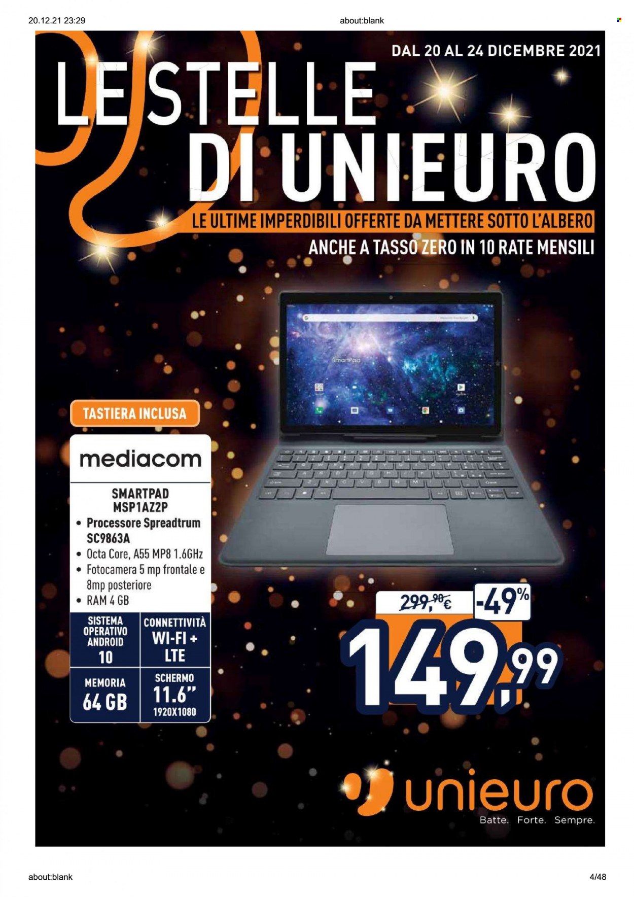 Volantino Unieuro - 20/12/2021 - 24/12/2021. Pagina 4