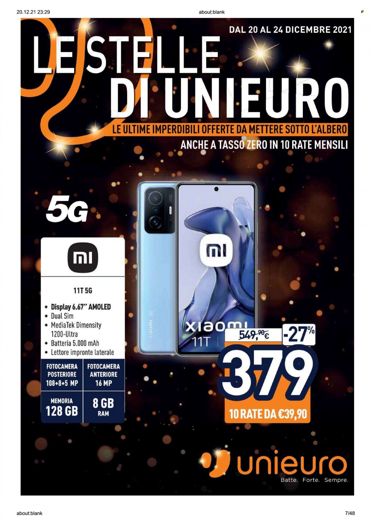 Volantino Unieuro - 20/12/2021 - 24/12/2021. Pagina 7
