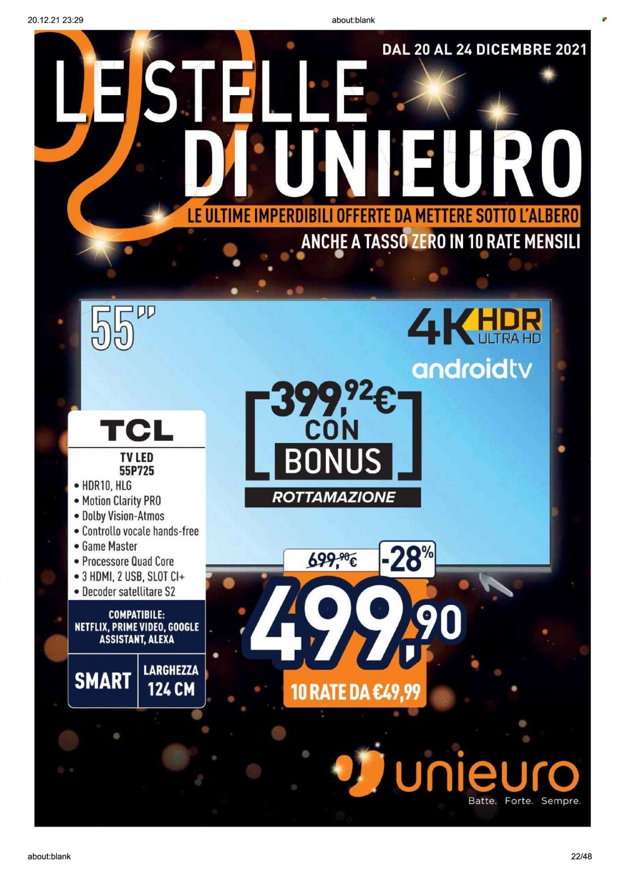 Volantino Unieuro - 20/12/2021 - 24/12/2021. Pagina 22