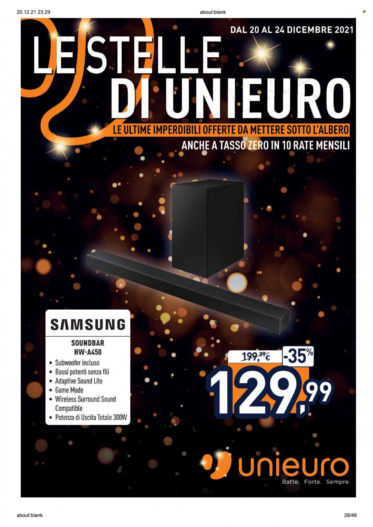 Volantino Unieuro - 20/12/2021 - 24/12/2021. Pagina 28