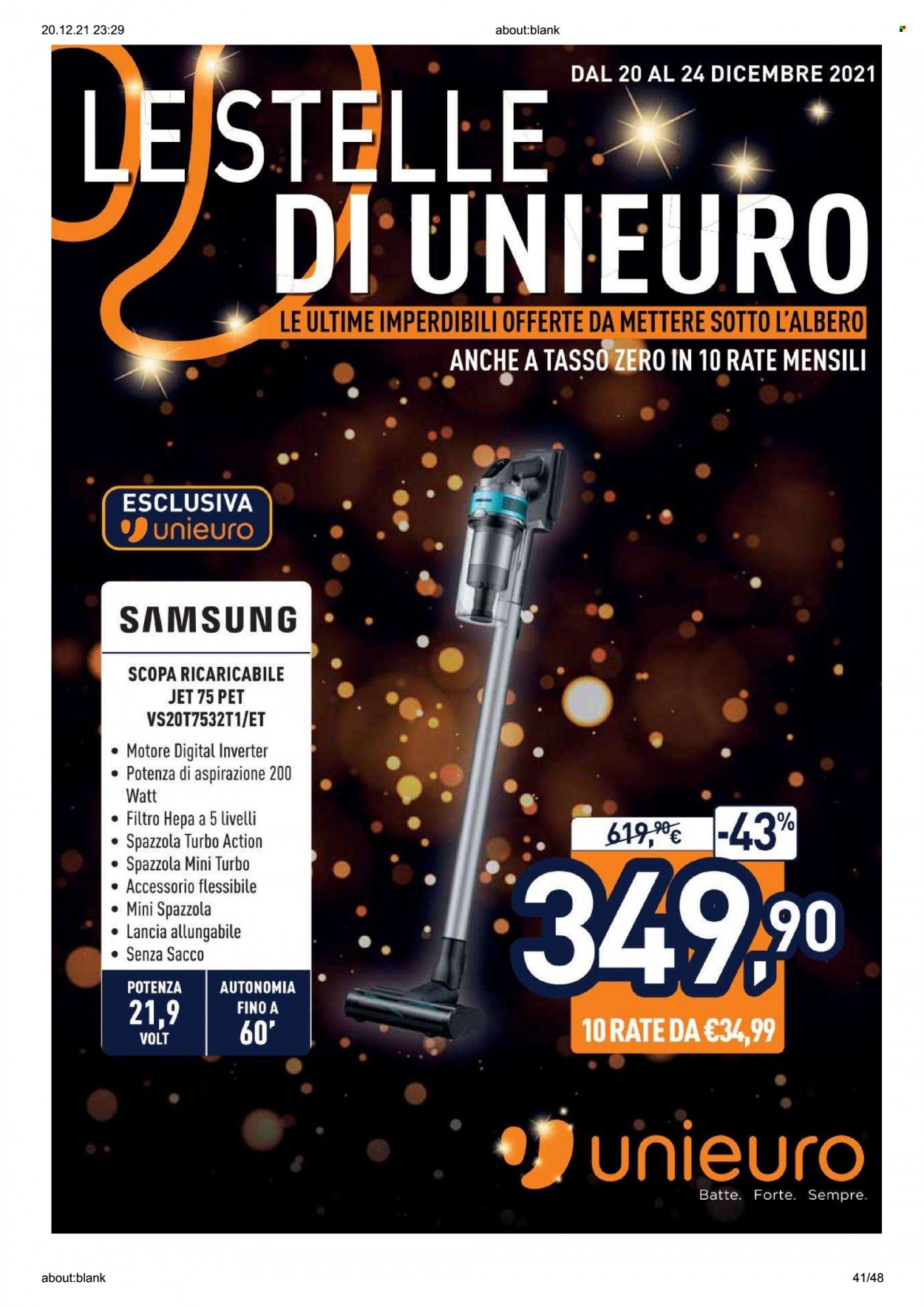 Volantino Unieuro - 20/12/2021 - 24/12/2021. Pagina 41