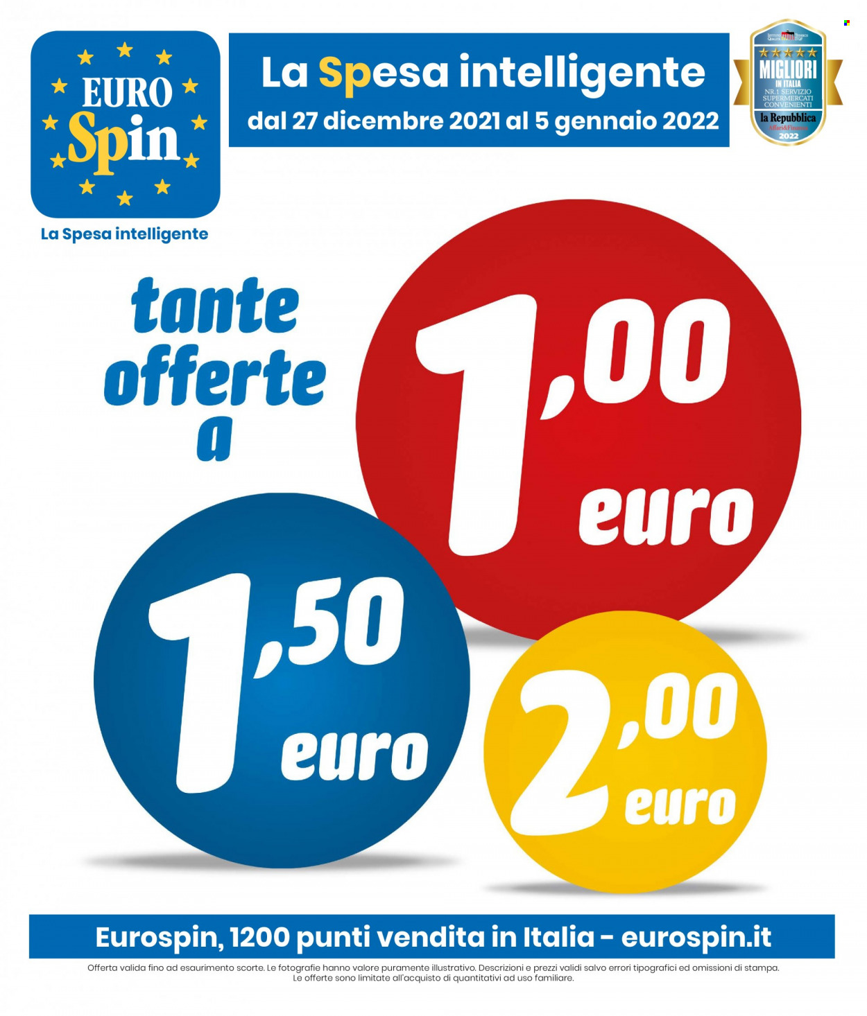 Volantino EuroSpin - 27/12/2021 - 5/1/2022. Pagina 1
