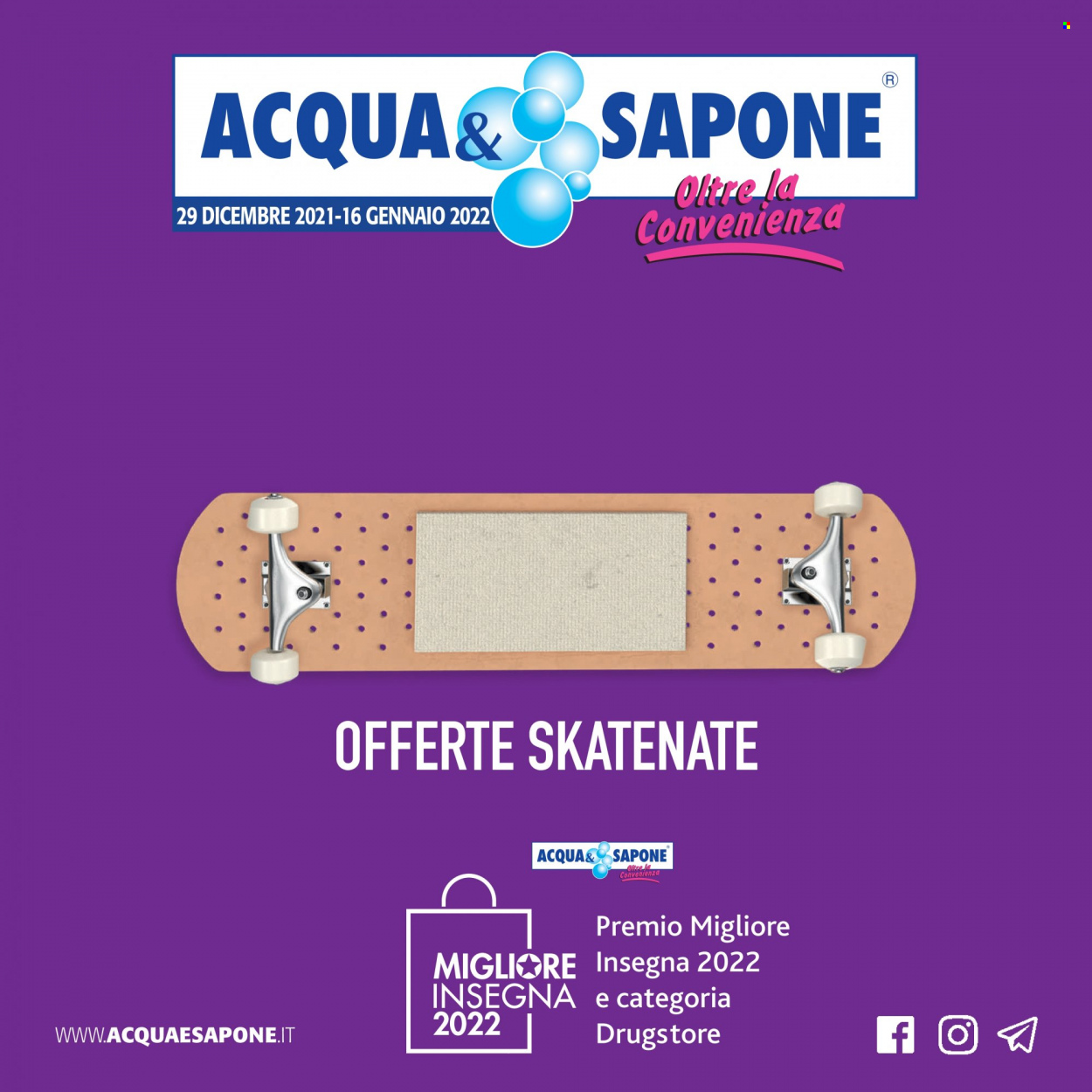 thumbnail - Volantino Acqua & Sapone - 29/12/2021 - 16/1/2022 - Prodotti in offerta - sapone. Pagina 1.