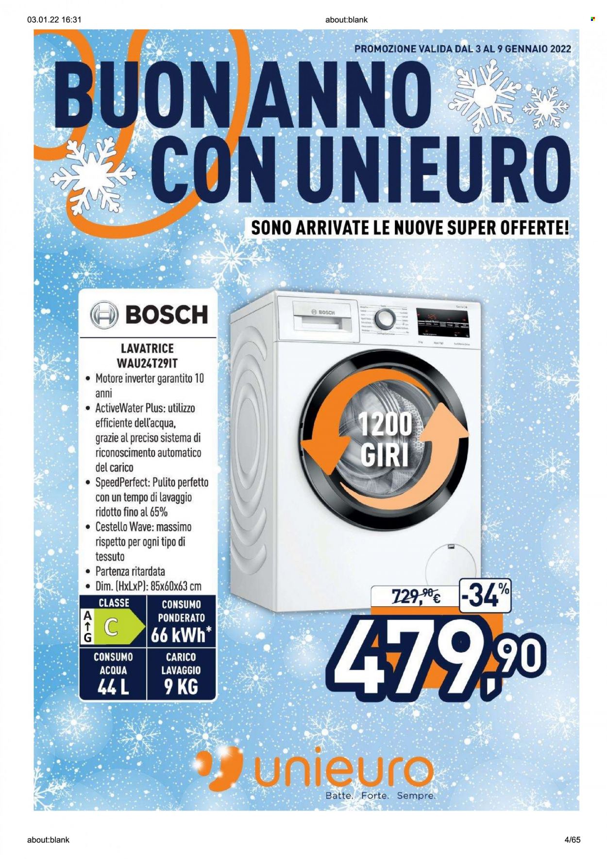 Volantino Unieuro - 3/1/2022 - 9/1/2022. Pagina 4