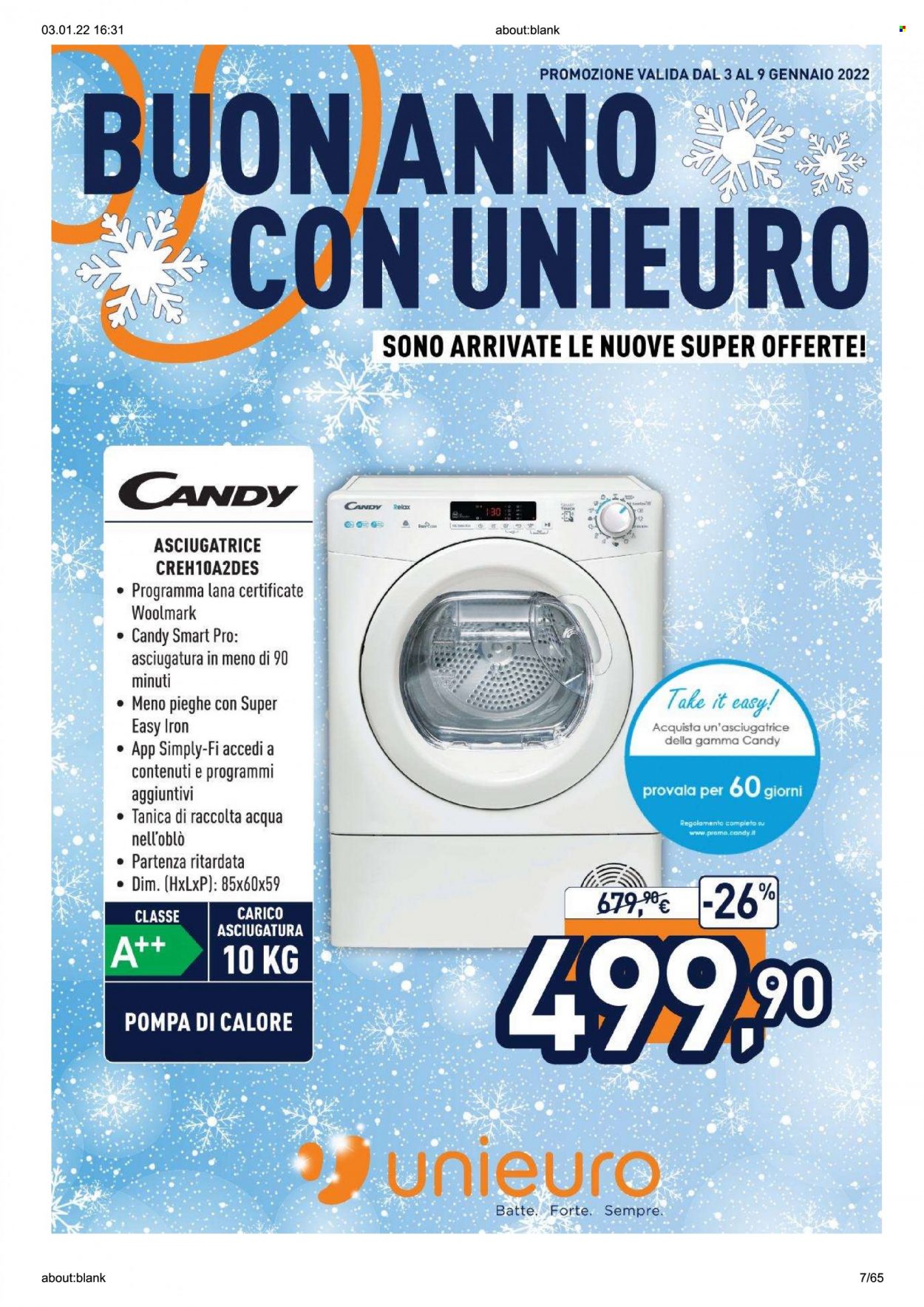 Volantino Unieuro - 3/1/2022 - 9/1/2022. Pagina 7