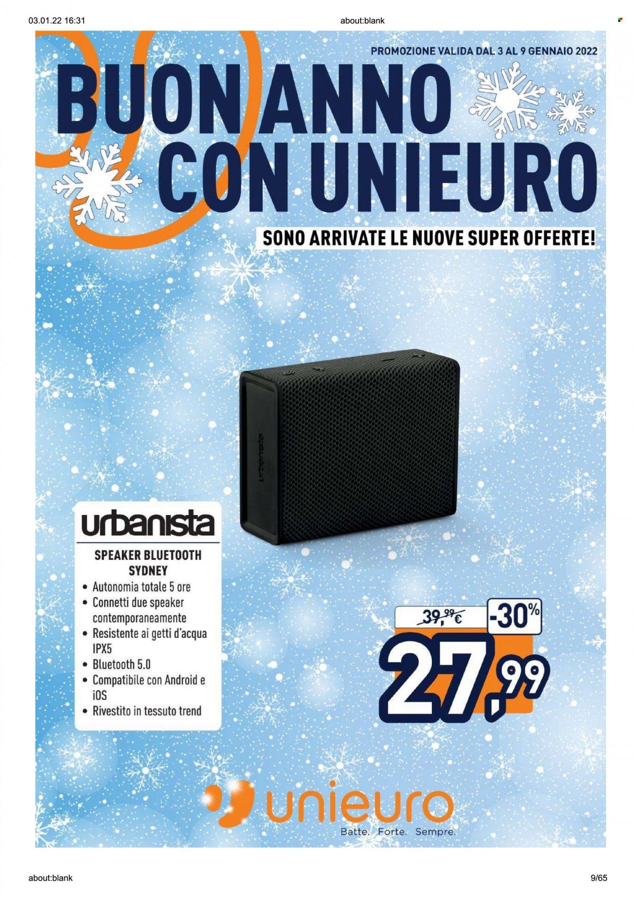 Volantino Unieuro - 3/1/2022 - 9/1/2022. Pagina 9