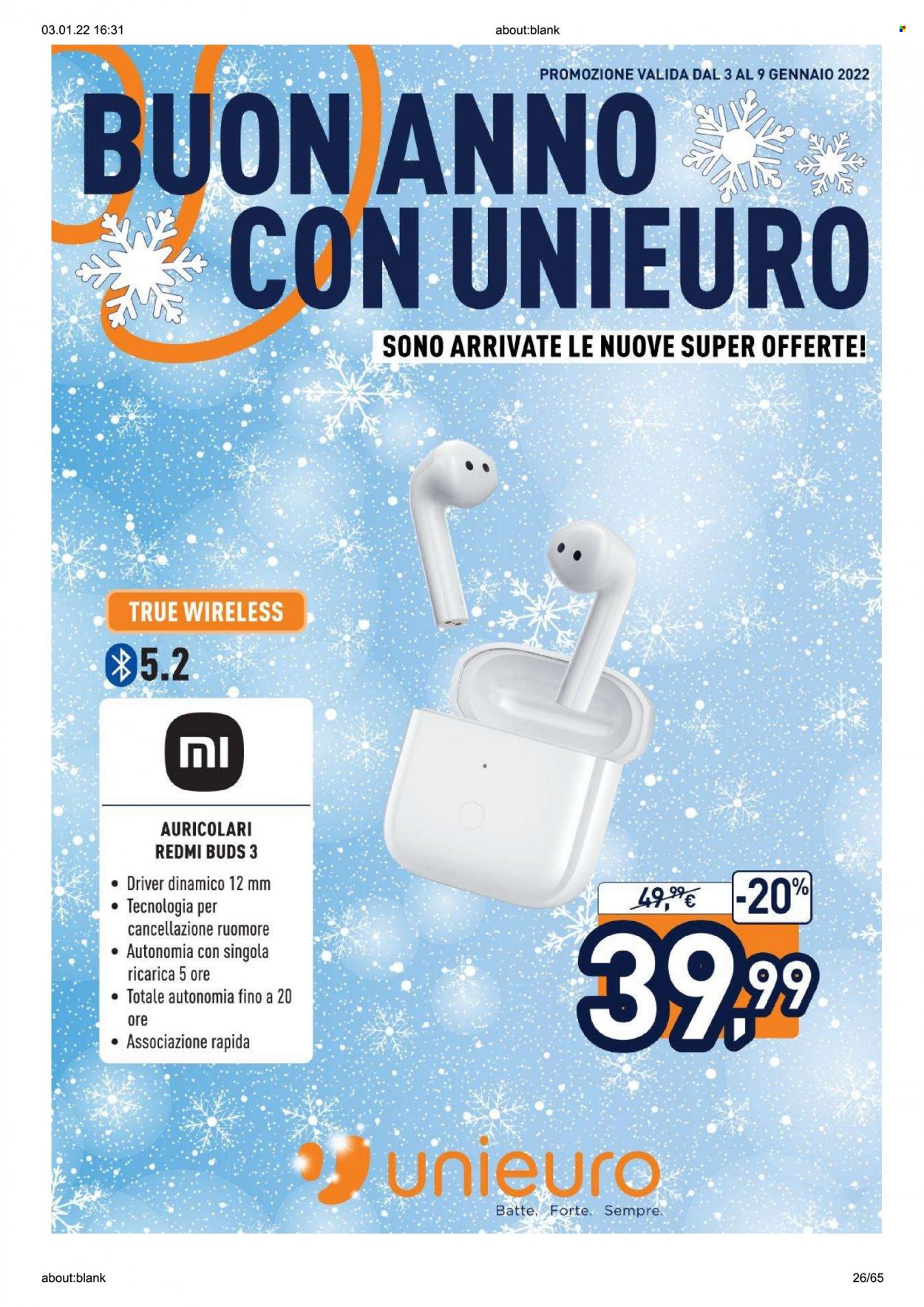 Volantino Unieuro - 3/1/2022 - 9/1/2022. Pagina 26