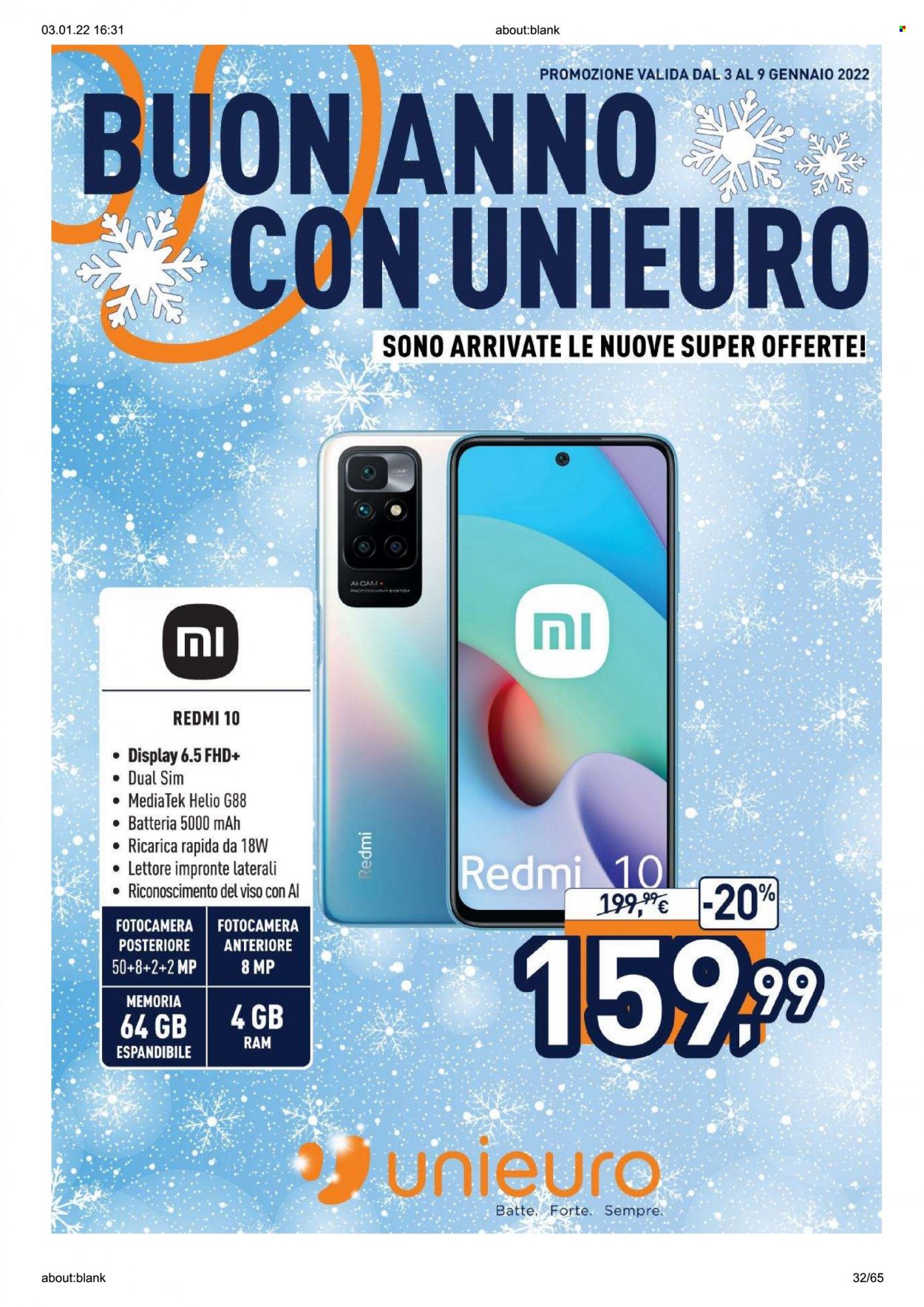 Volantino Unieuro - 3/1/2022 - 9/1/2022. Pagina 32