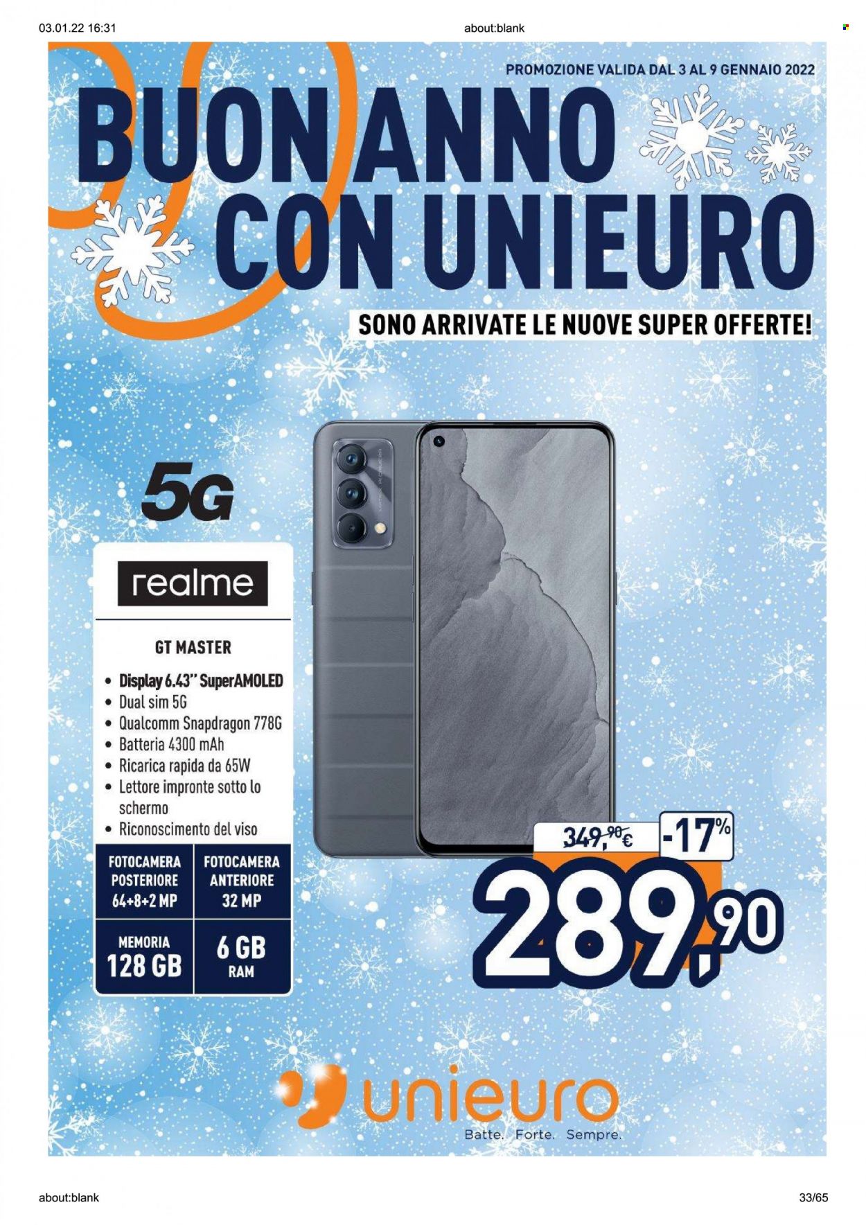 Volantino Unieuro - 3/1/2022 - 9/1/2022. Pagina 33