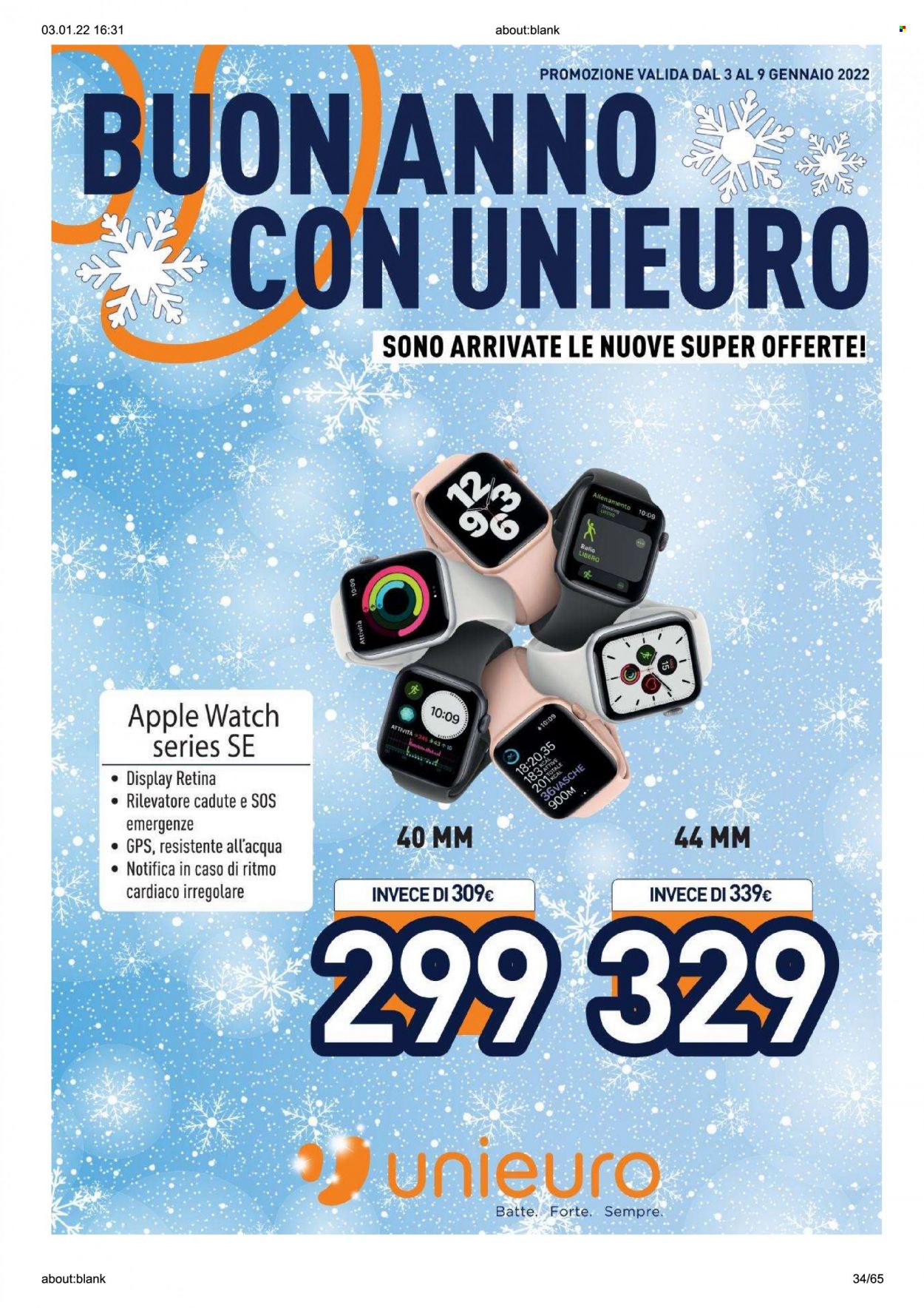 Volantino Unieuro - 3/1/2022 - 9/1/2022. Pagina 34