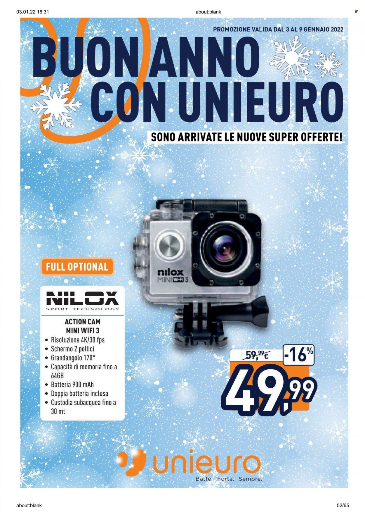 Volantino Unieuro - 3/1/2022 - 9/1/2022. Pagina 52