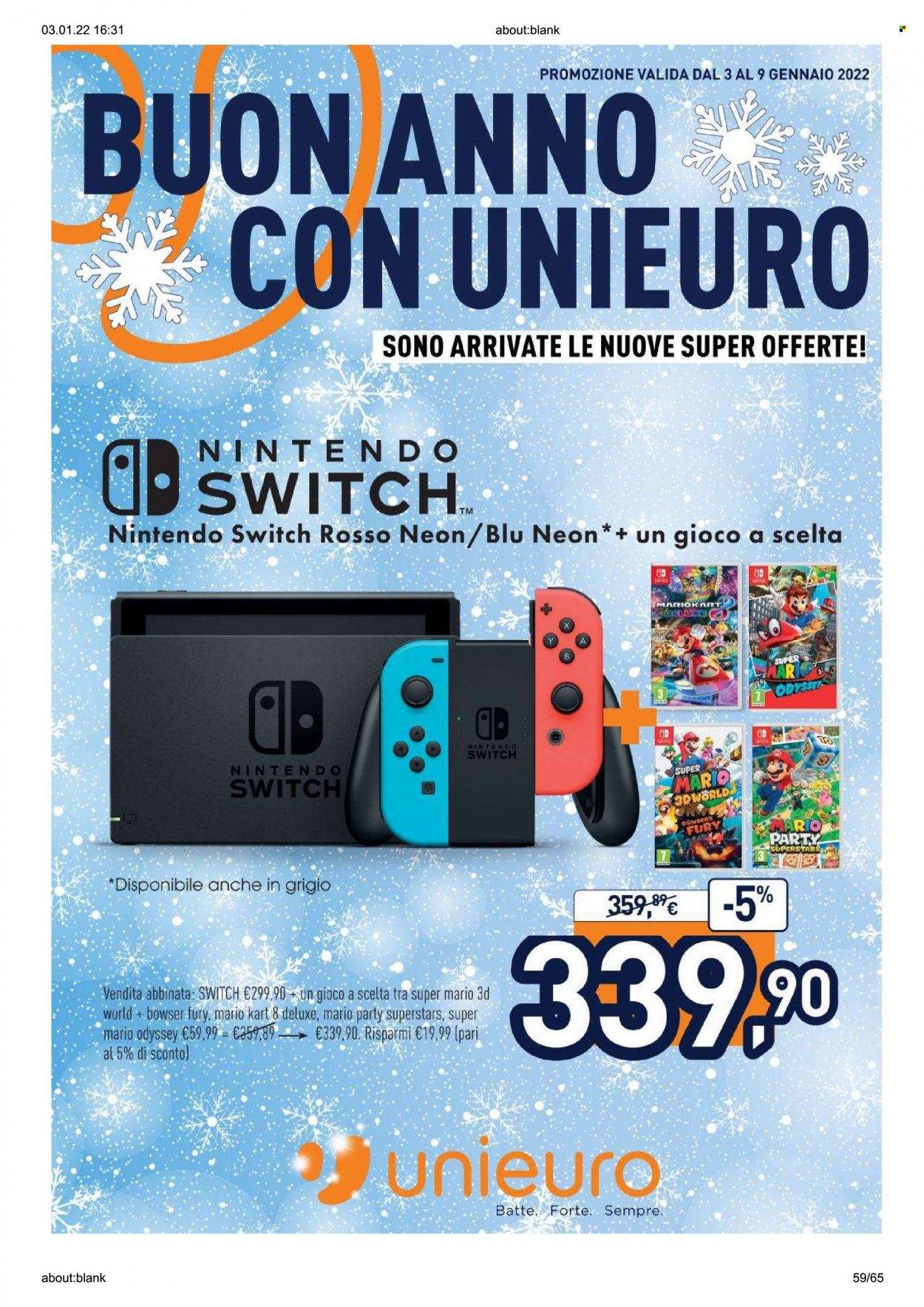 Volantino Unieuro - 3/1/2022 - 9/1/2022. Pagina 59