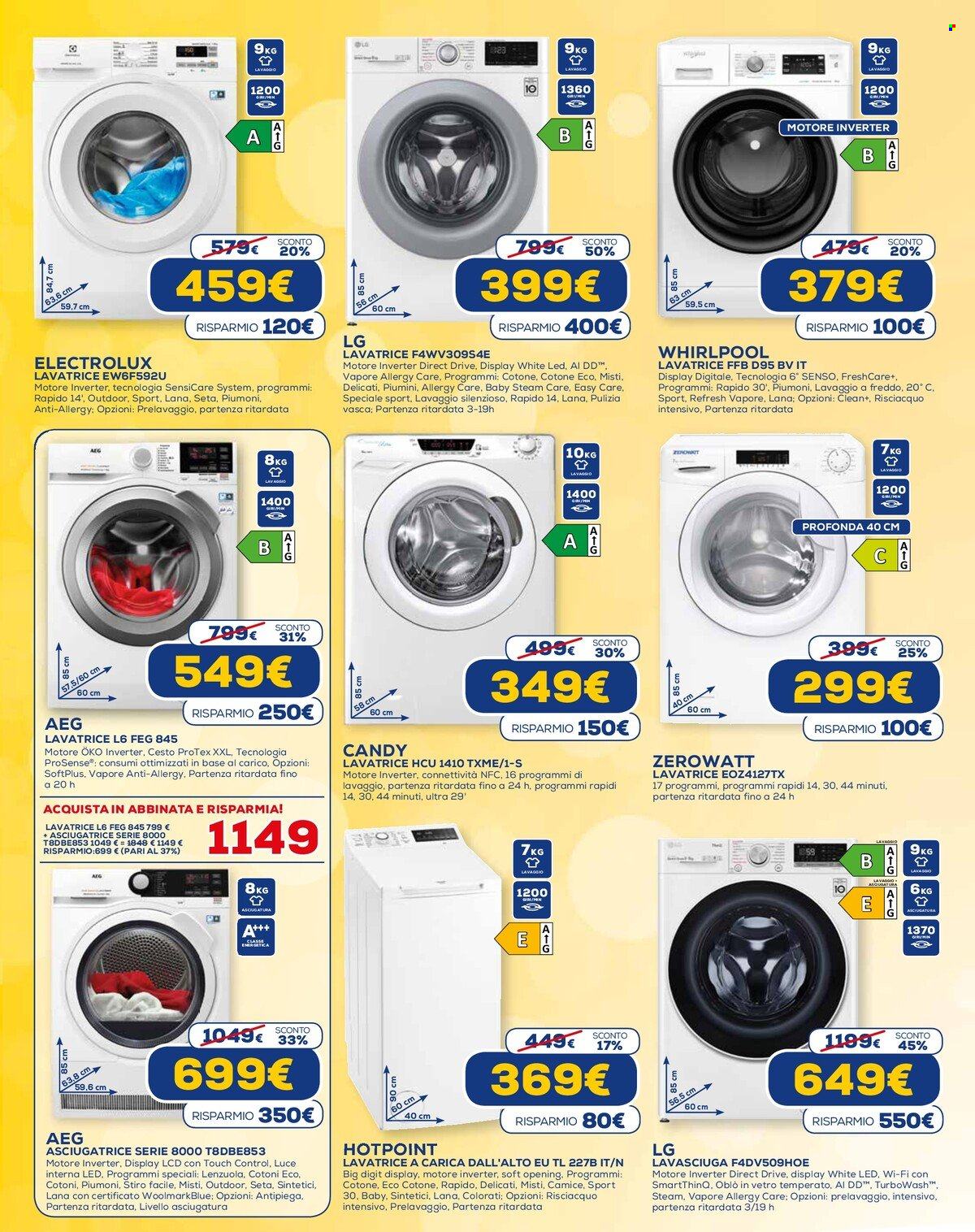 thumbnail - Volantino Euronics - 3/1/2022 - 19/1/2022 - Prodotti in offerta - LG, AEG, Candy, Electrolux, Whirlpool, lavatrice, lavasciuga, asciugatrice. Pagina 2.