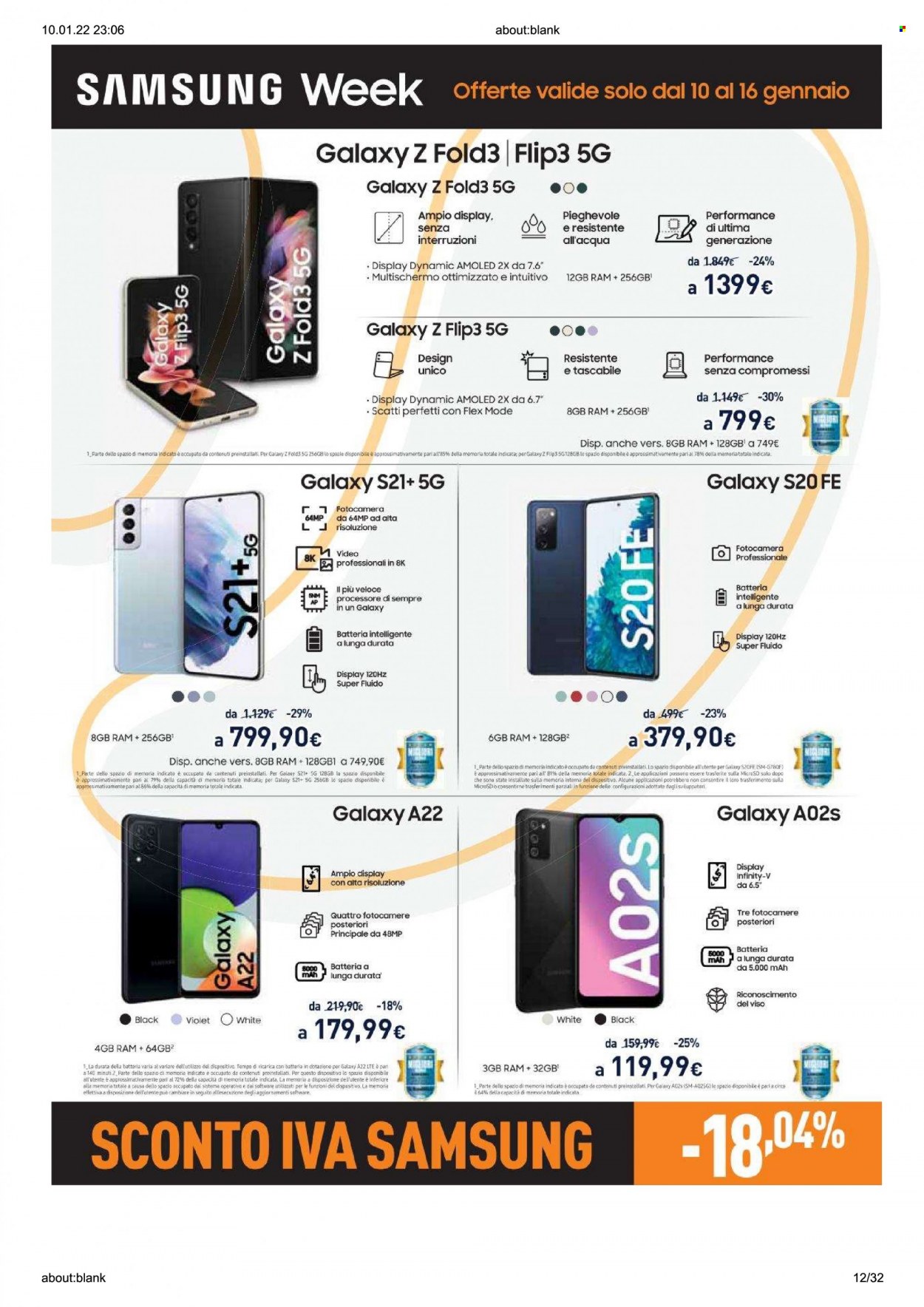 Volantino Unieuro - 10/1/2022 - 27/1/2022. Pagina 12