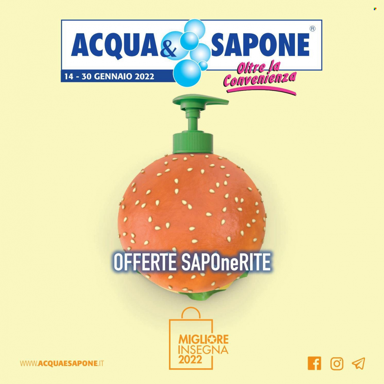 thumbnail - Volantino Acqua & Sapone - 14/1/2022 - 30/1/2022 - Prodotti in offerta - sapone. Pagina 1.