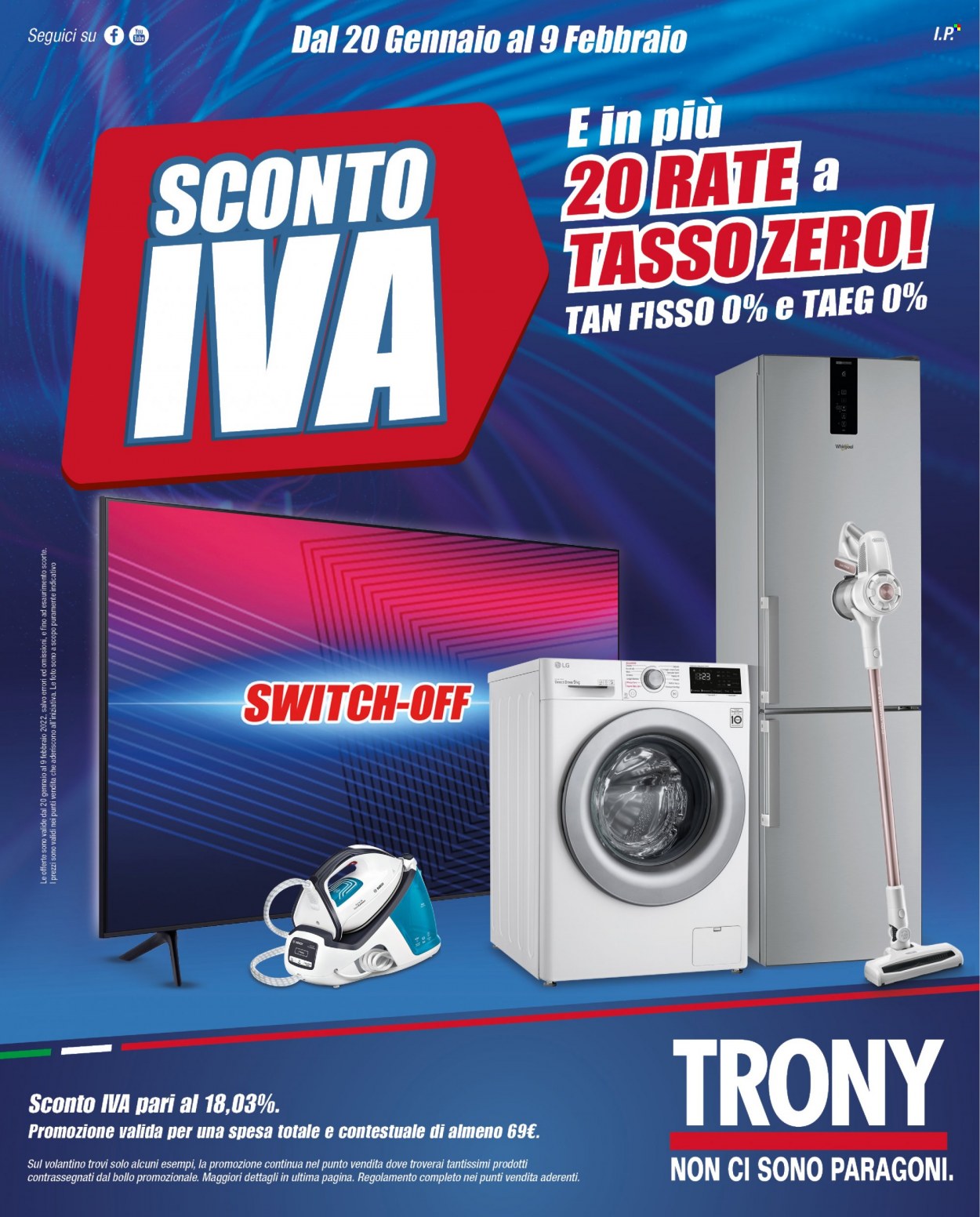 Volantino Trony - 20/1/2022 - 9/2/2022. Pagina 1
