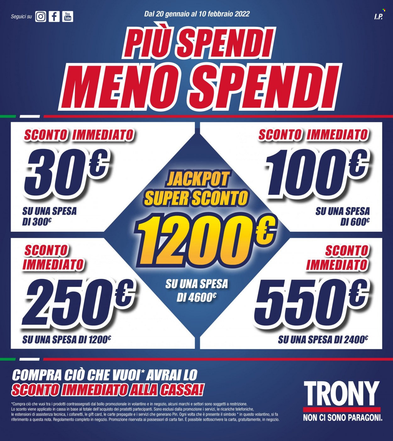 Volantino Trony - 20/1/2022 - 10/2/2022. Pagina 1