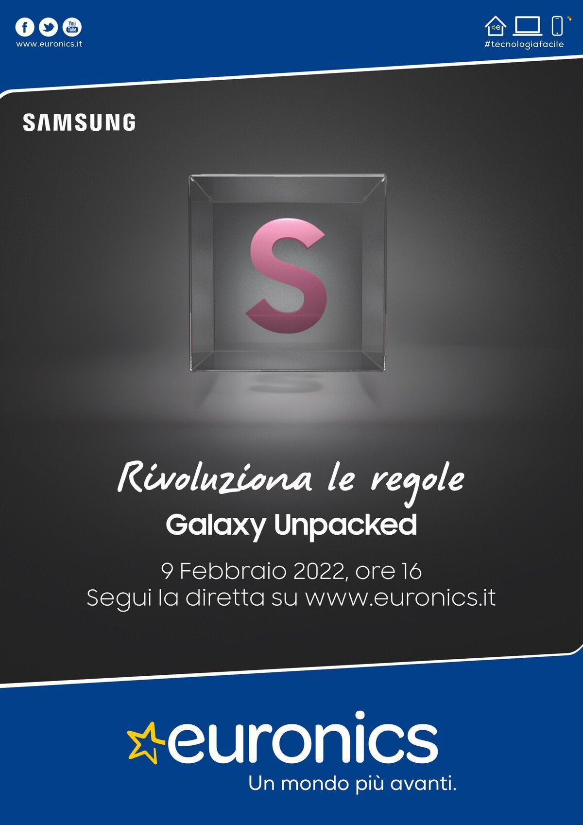 thumbnail - Volantino Euronics - 25/1/2022 - 9/2/2022 - Prodotti in offerta - Samsung. Pagina 1.