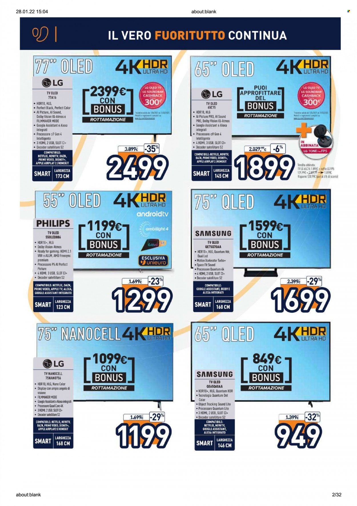 Volantino Unieuro - 28/1/2022 - 13/2/2022. Pagina 2