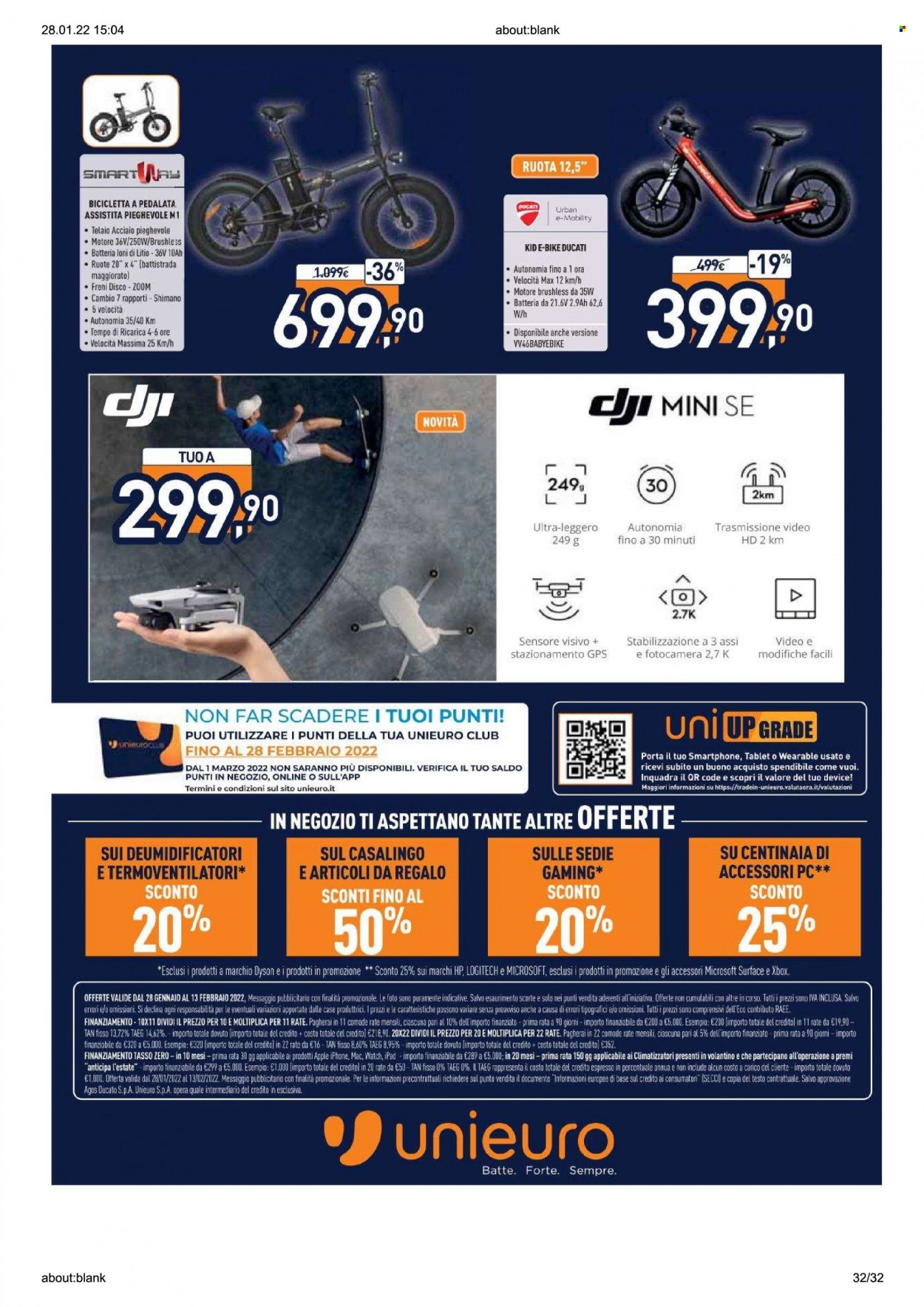 Volantino Unieuro - 28/1/2022 - 13/2/2022. Pagina 32
