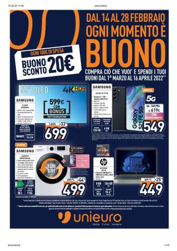 Volantino Unieuro - 14/2/2022 - 28/2/2022.