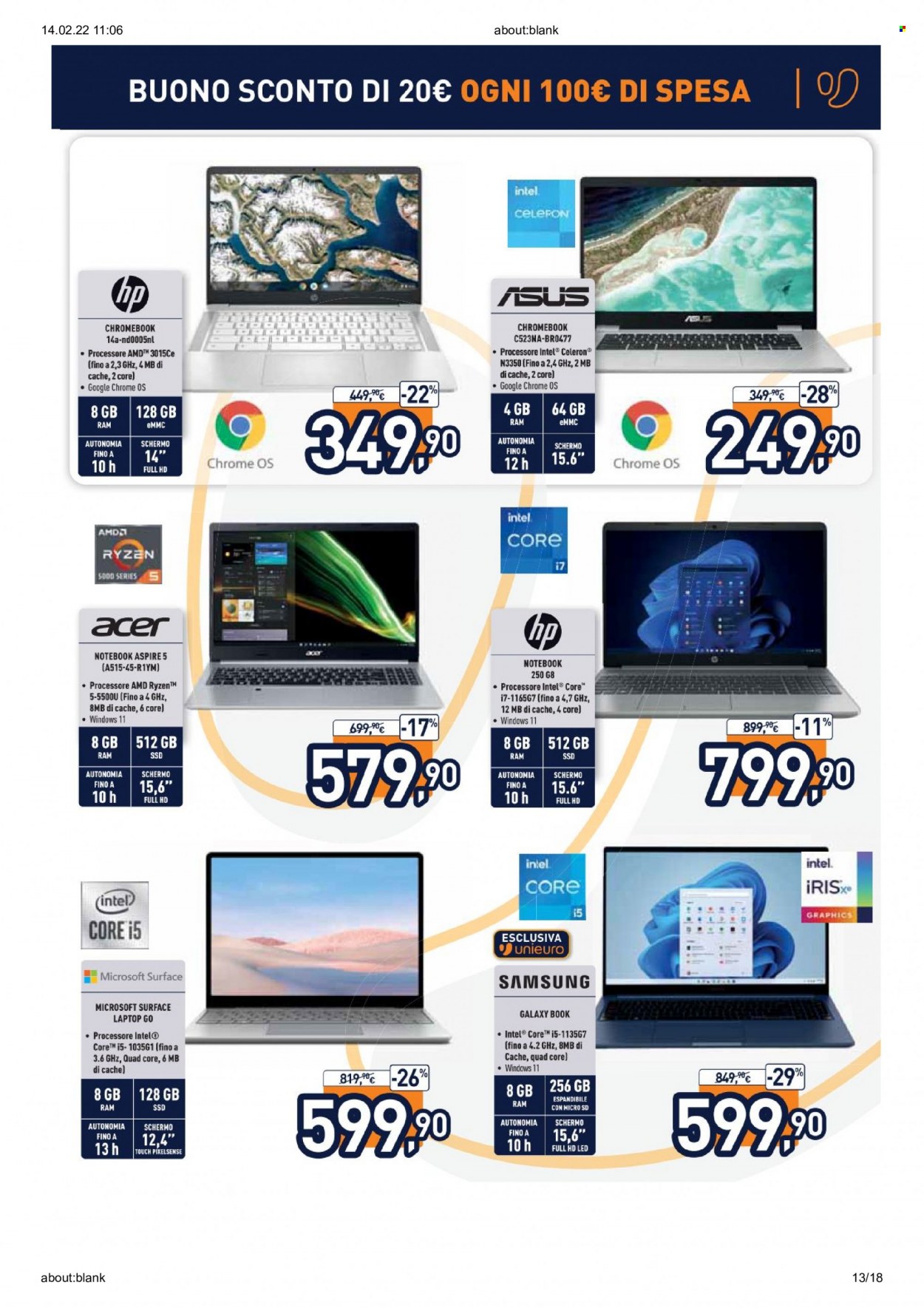 Volantino Unieuro - 14/2/2022 - 28/2/2022. Pagina 13