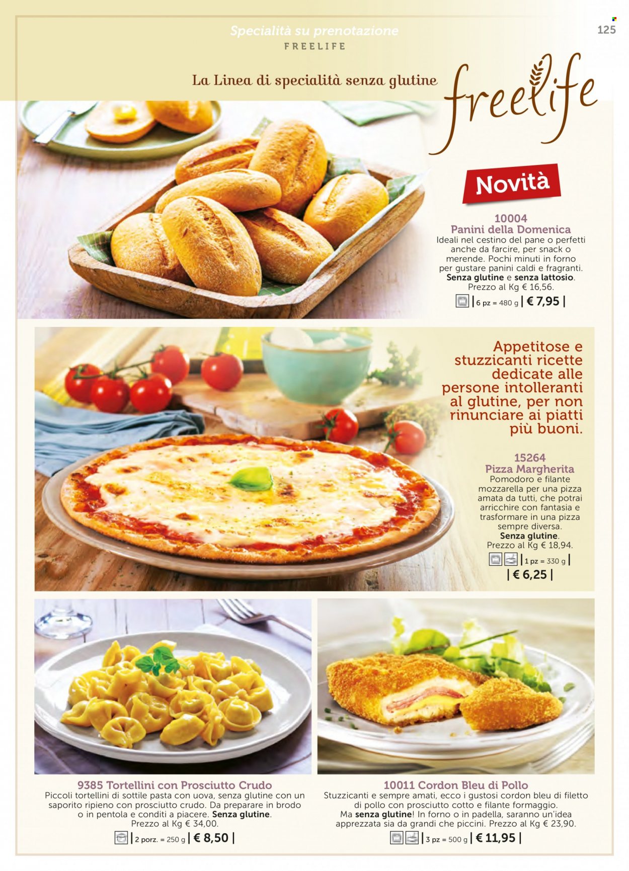 thumbnail - Volantino Bofrost - Prodotti in offerta - Cordon Bleu, pizza, pizza Margherita. Pagina 125.