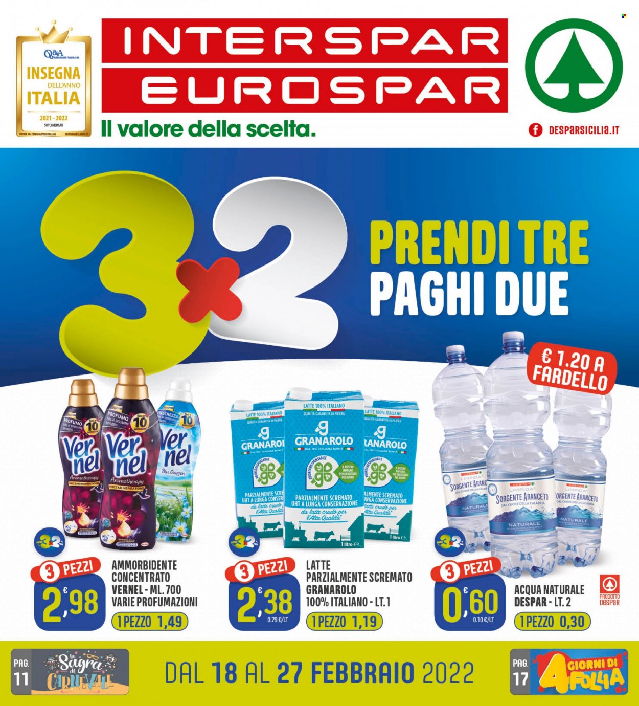 Volantino Eurospar - 18/2/2022 - 27/2/2022. Pagina 1