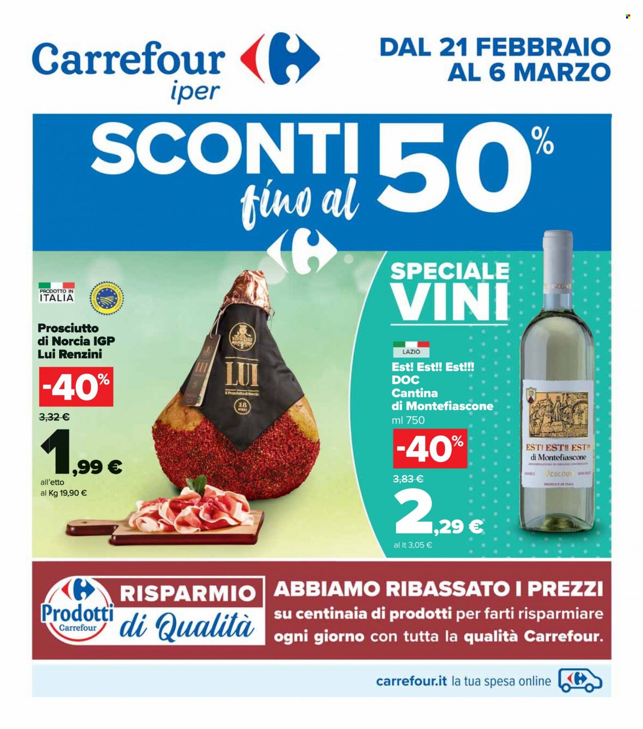 Volantino Carrefour - 21/2/2022 - 6/3/2022. Pagina 1