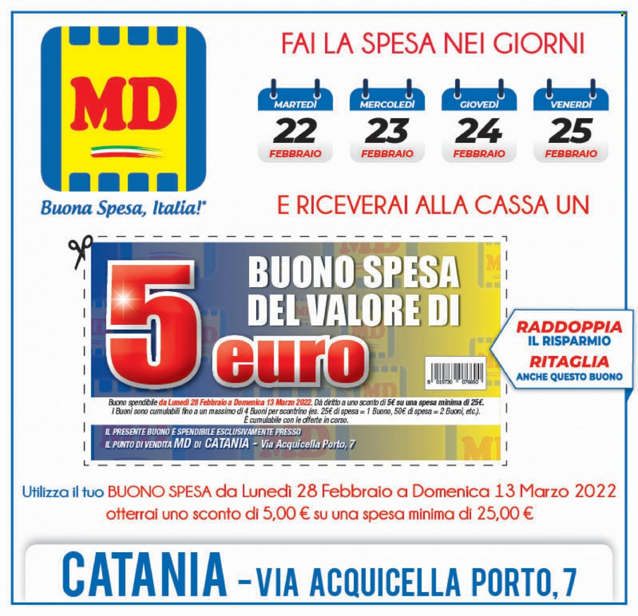 Leták MD Discount - 22.2.2022 - 6.3.2022. Strana 1