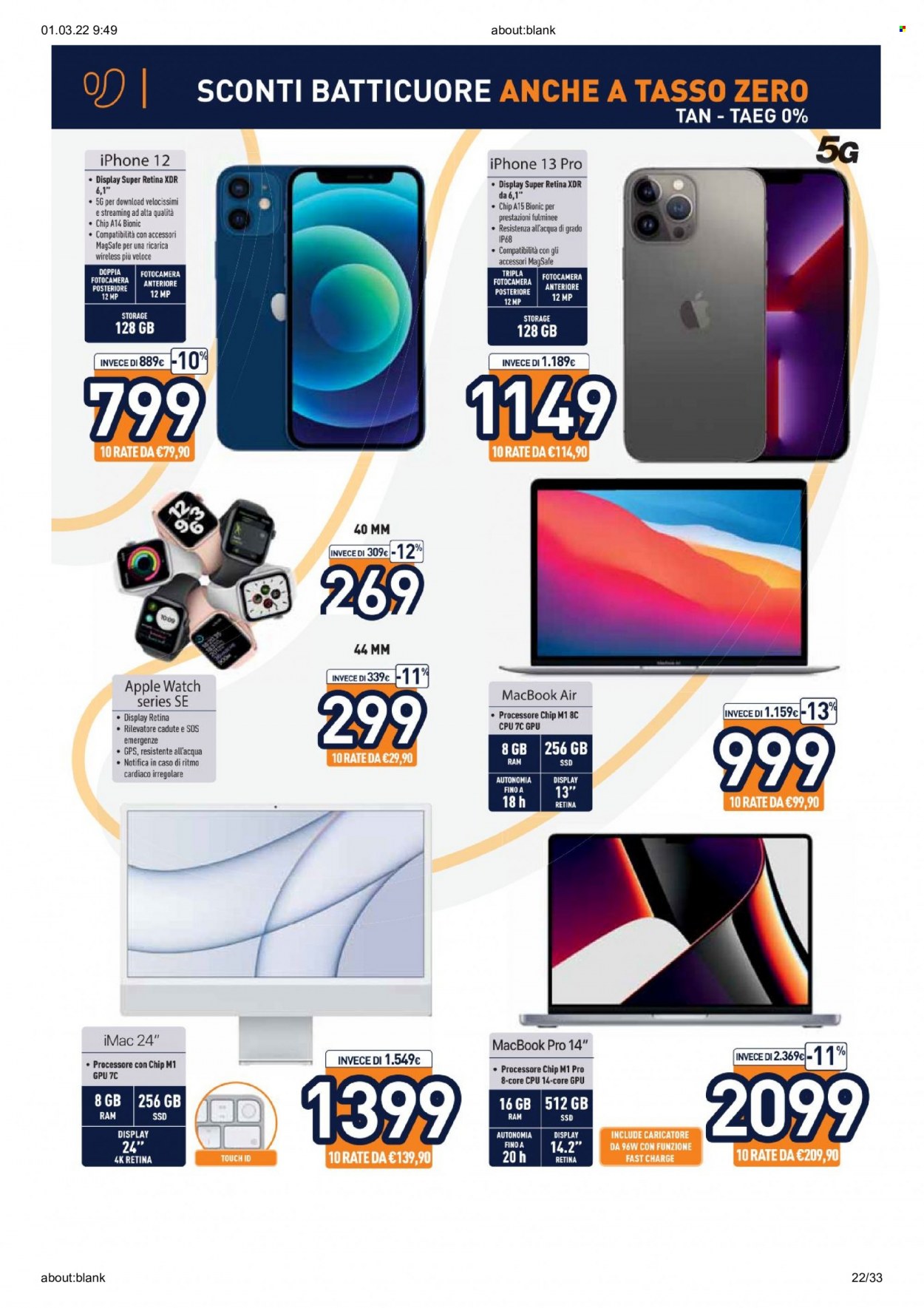 Volantino Unieuro - 1/3/2022 - 13/3/2022. Pagina 22