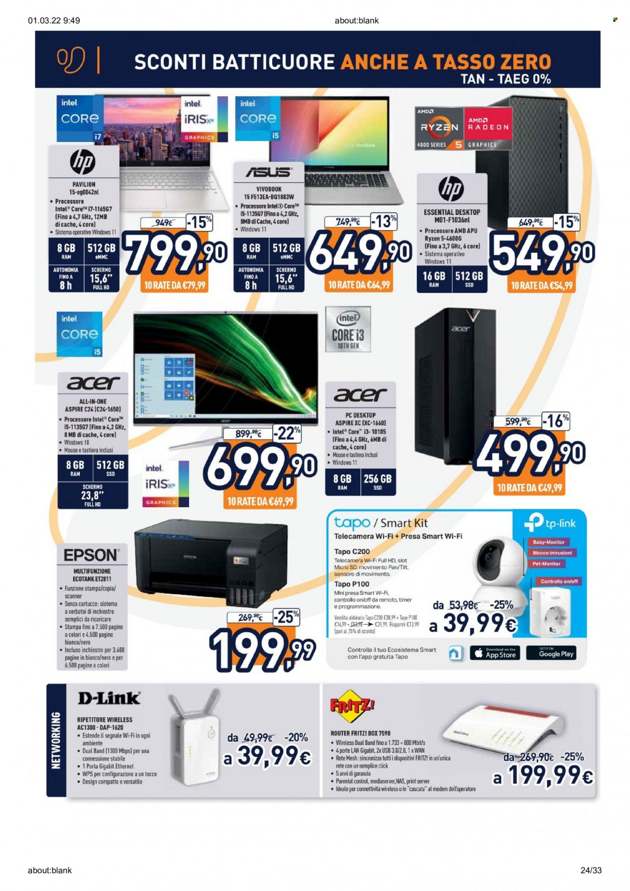 Volantino Unieuro - 1/3/2022 - 13/3/2022. Pagina 24