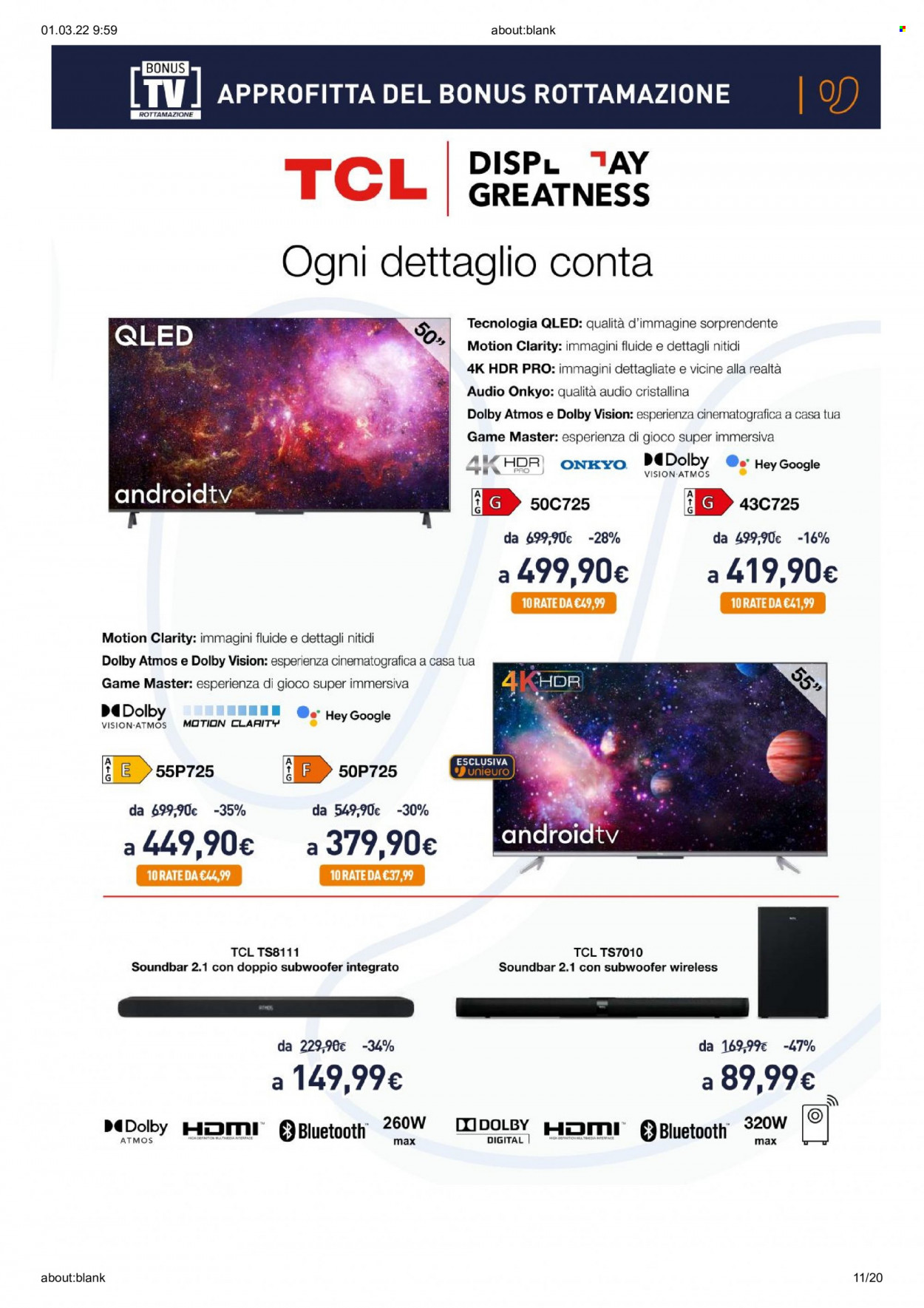 Volantino Unieuro - 1/3/2022 - 13/3/2022. Pagina 11