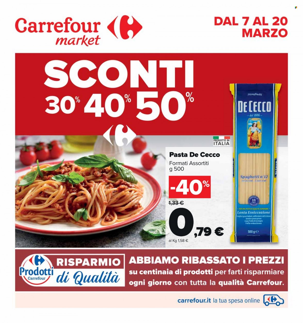 Volantino Carrefour - 7/3/2022 - 20/3/2022. Pagina 1