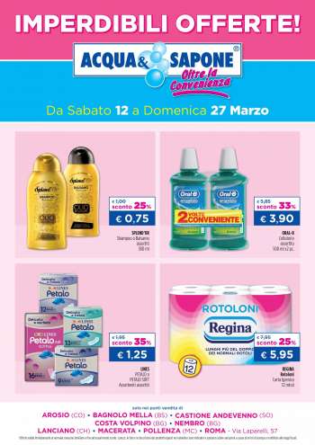 Volantino Acqua & Sapone - 12/3/2022 - 27/3/2022.