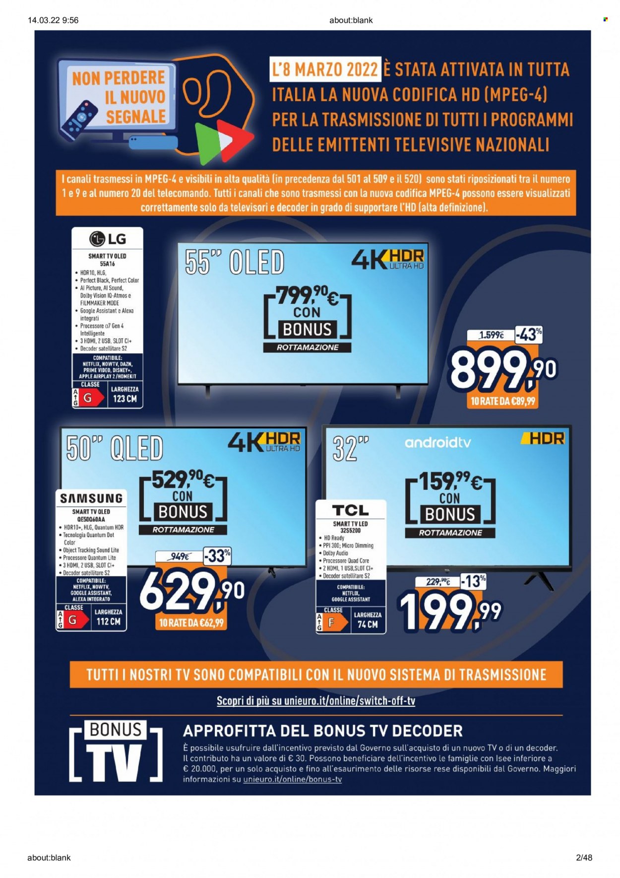 Volantino Unieuro - 14/3/2022 - 27/3/2022. Pagina 2