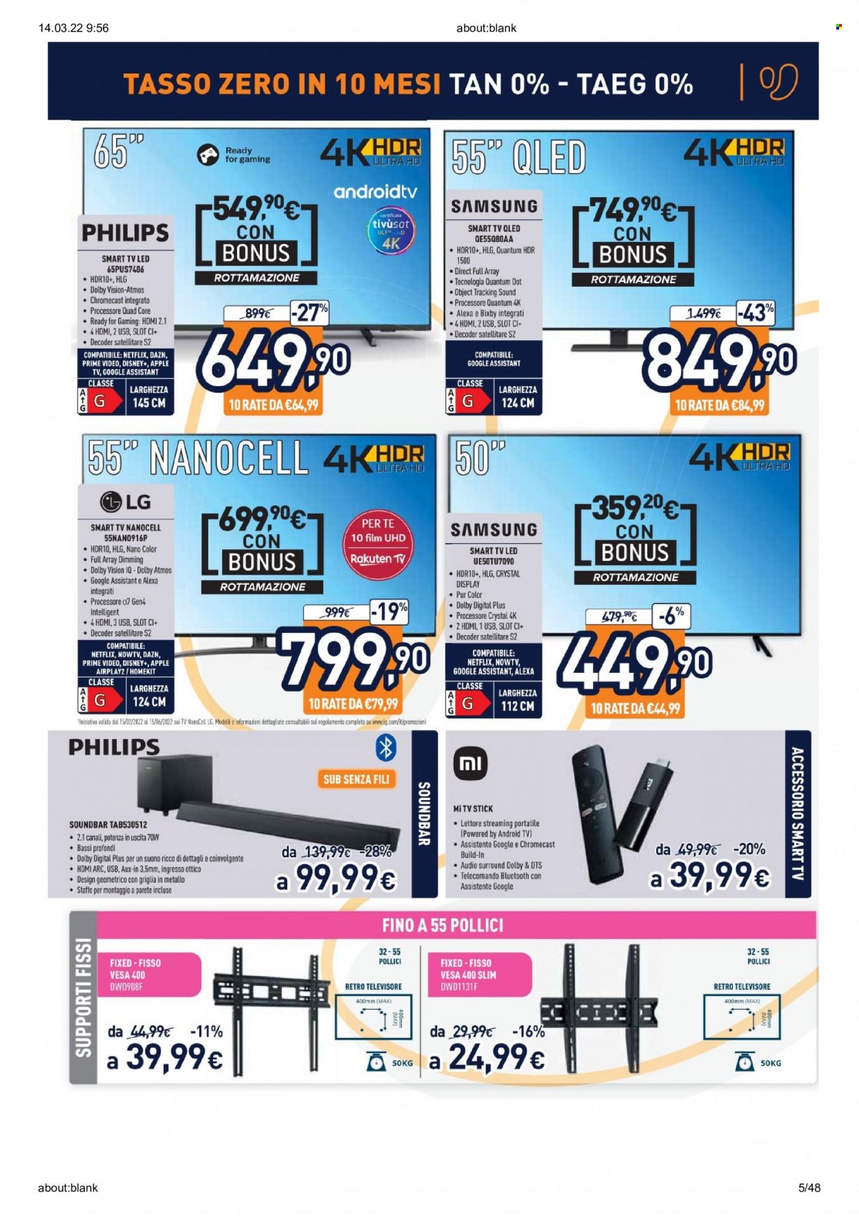Volantino Unieuro - 14/3/2022 - 27/3/2022. Pagina 5