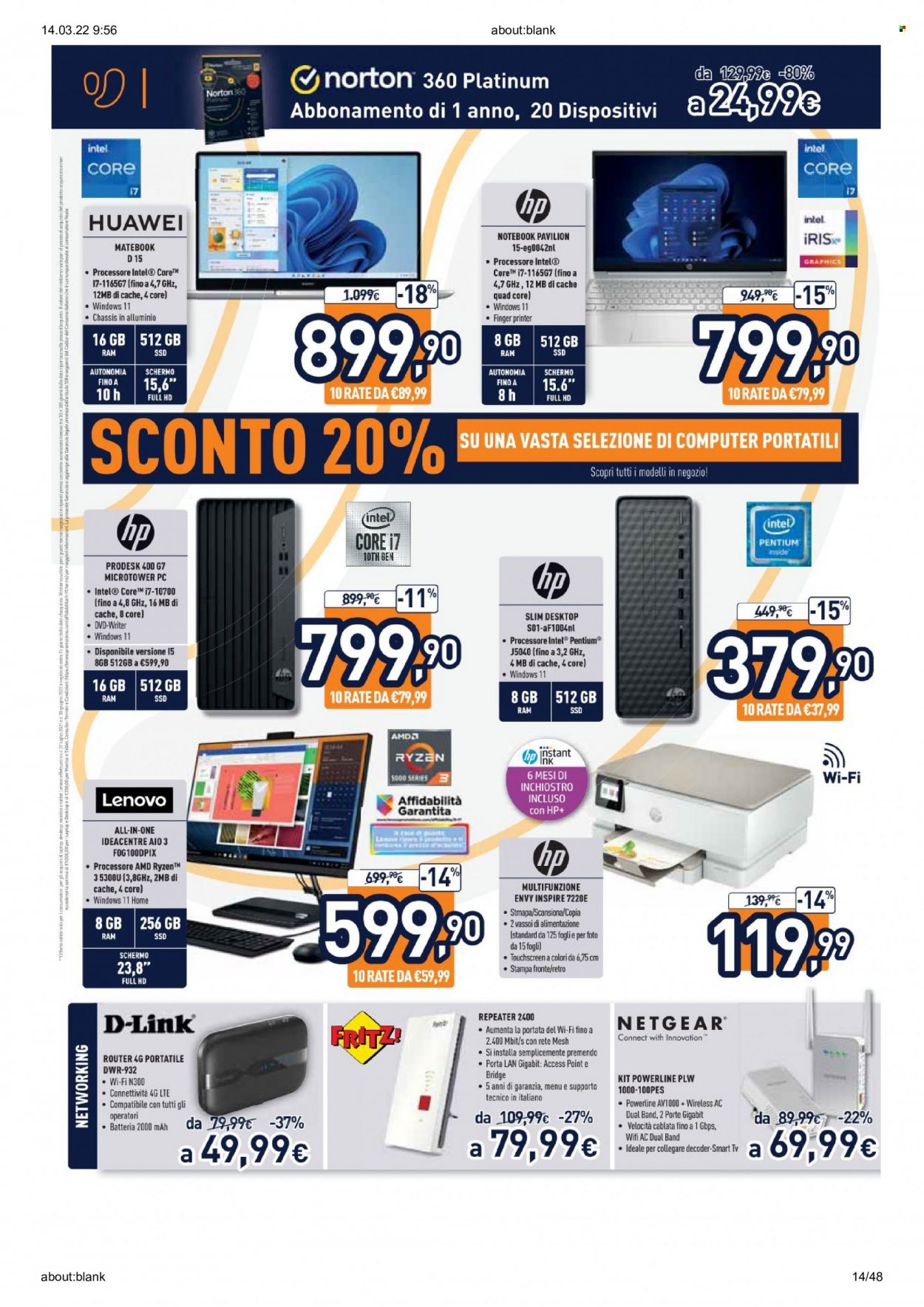 Volantino Unieuro - 14/3/2022 - 27/3/2022. Pagina 14