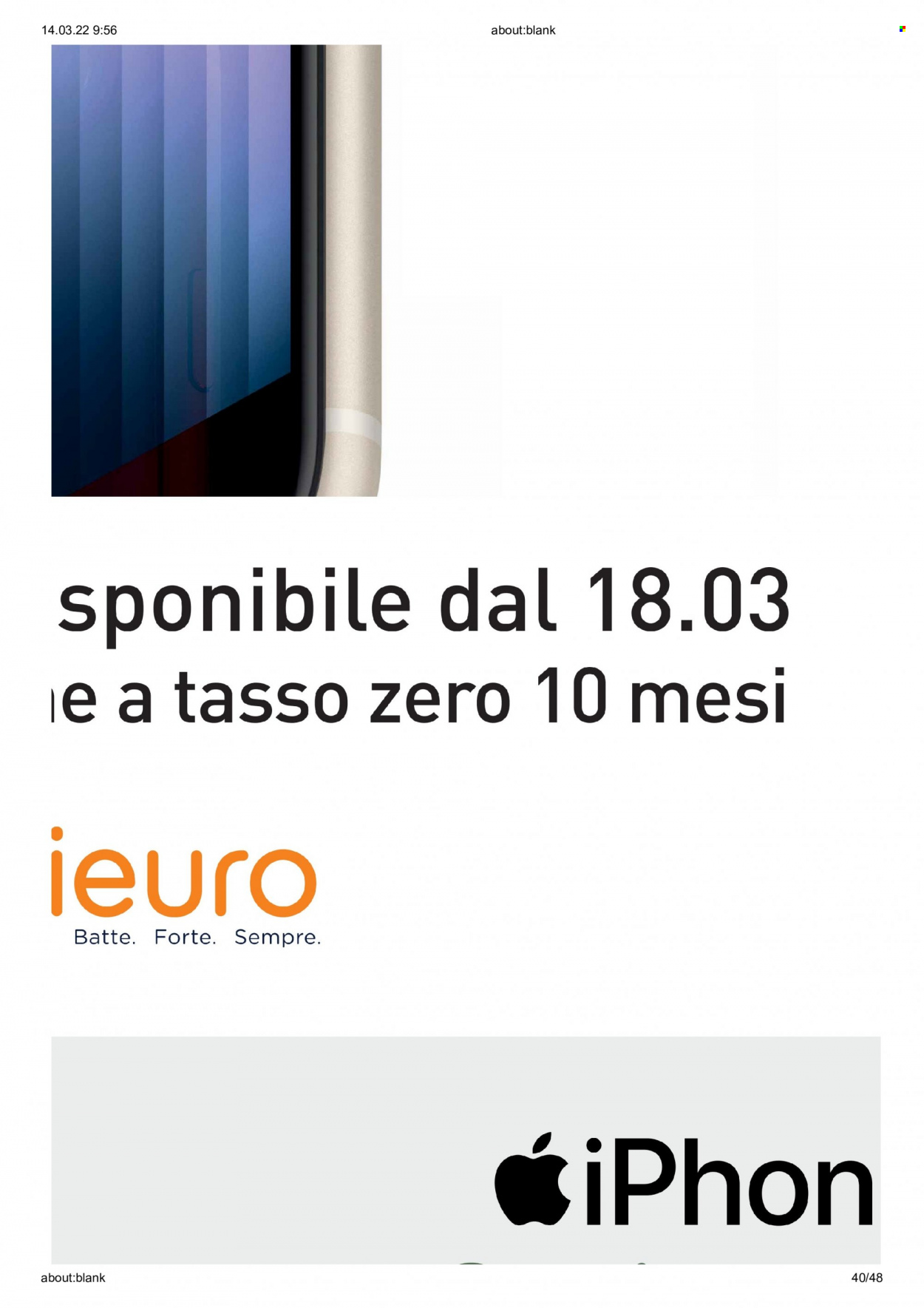 Volantino Unieuro - 14/3/2022 - 27/3/2022. Pagina 40