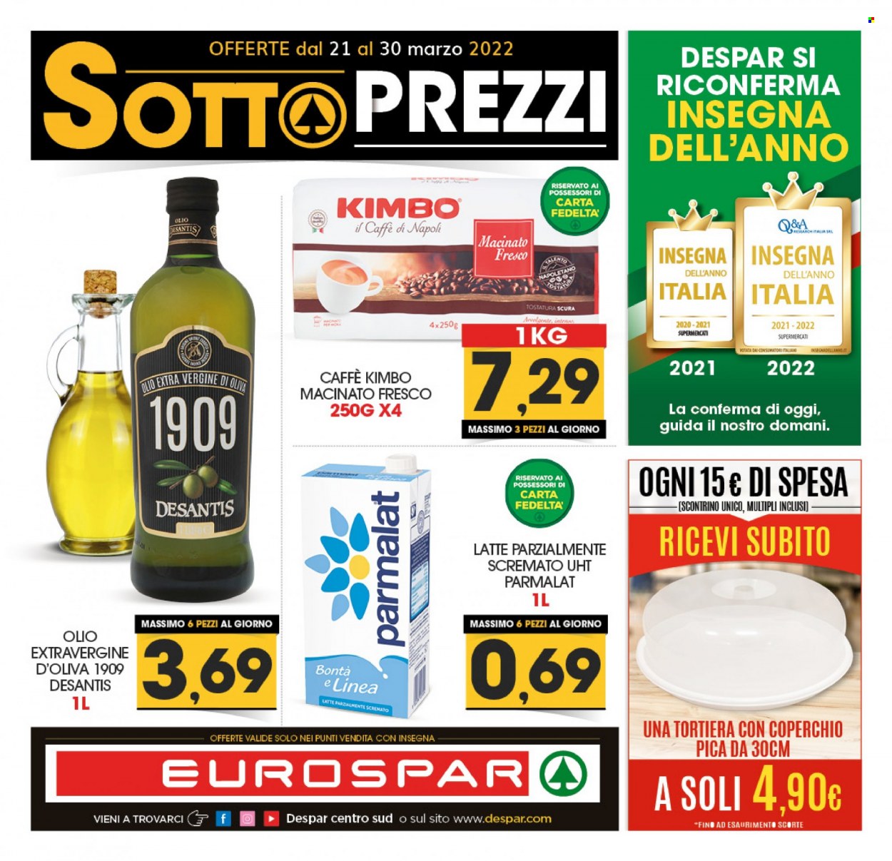 Volantino Eurospar - 21/3/2022 - 30/3/2022. Pagina 1