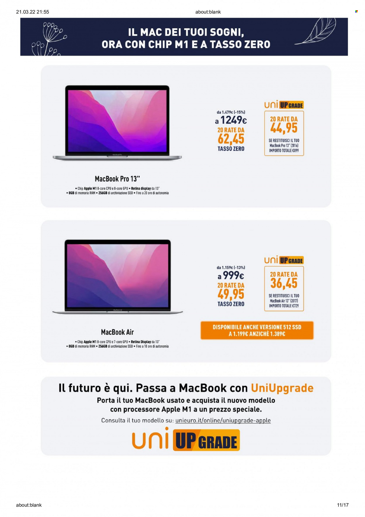 Volantino Unieuro - 21/3/2022 - 27/3/2022. Pagina 11
