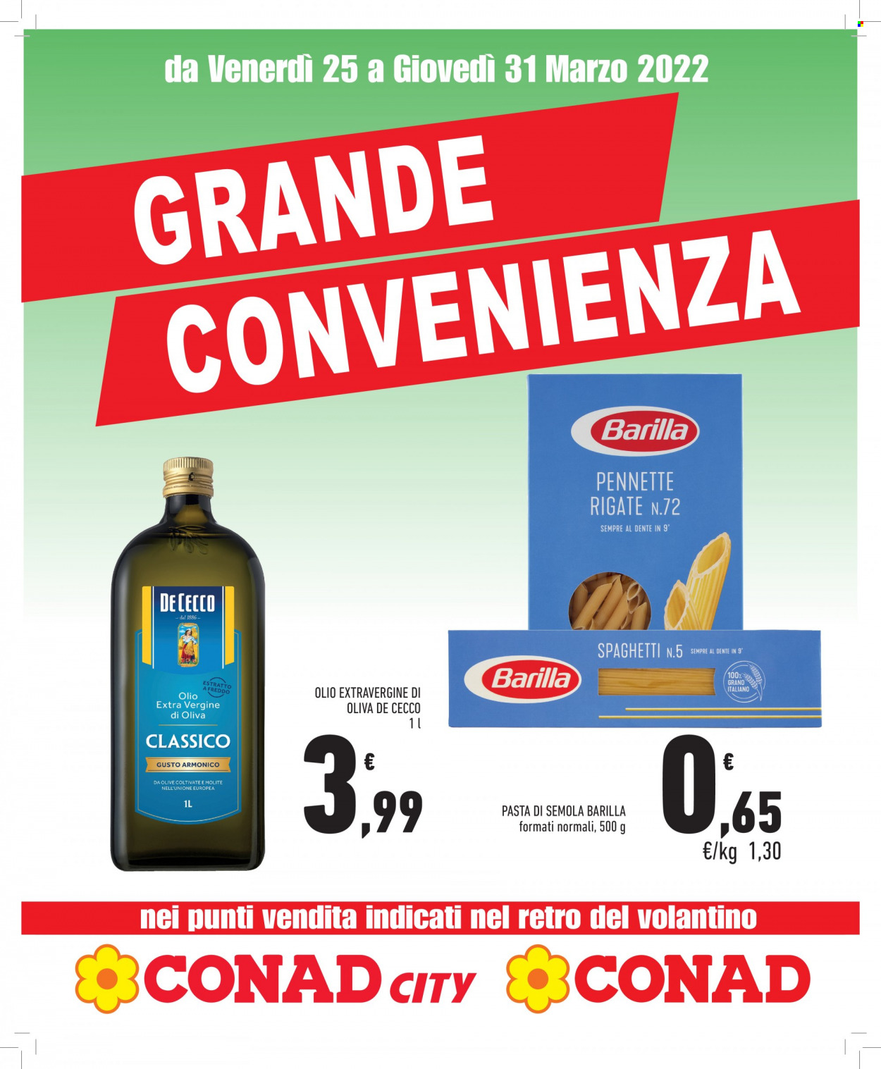 Volantino Conad - 25/3/2022 - 31/3/2022. Pagina 1