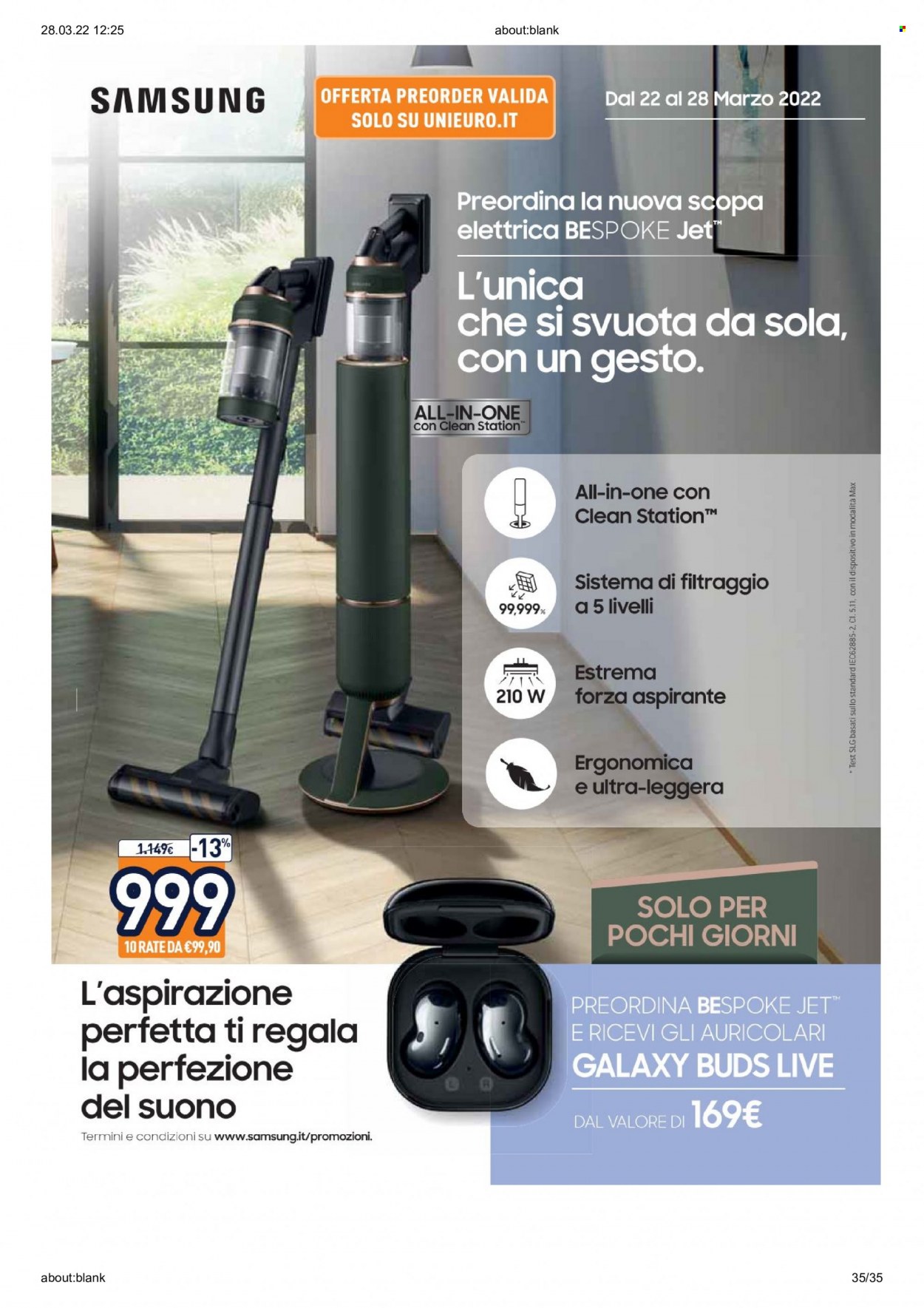 Volantino Unieuro - 28/3/2022 - 10/4/2022. Pagina 35