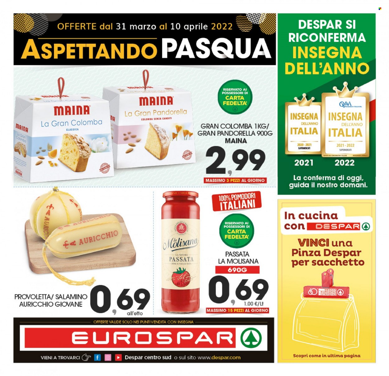 Volantino Eurospar - 31/3/2022 - 10/4/2022. Pagina 1