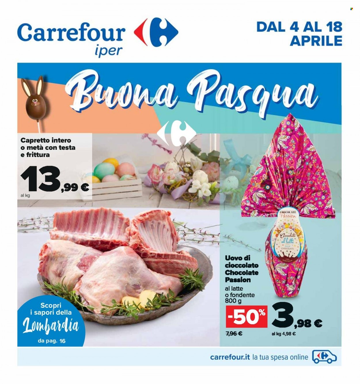 Volantino Carrefour - 4/4/2022 - 18/4/2022. Pagina 1