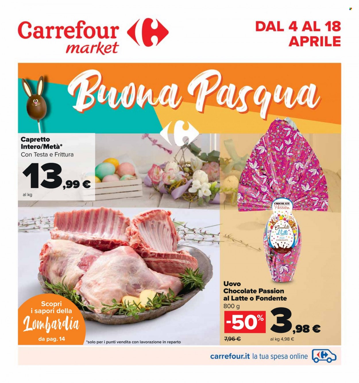 Volantino Carrefour - 4/4/2022 - 18/4/2022. Pagina 1