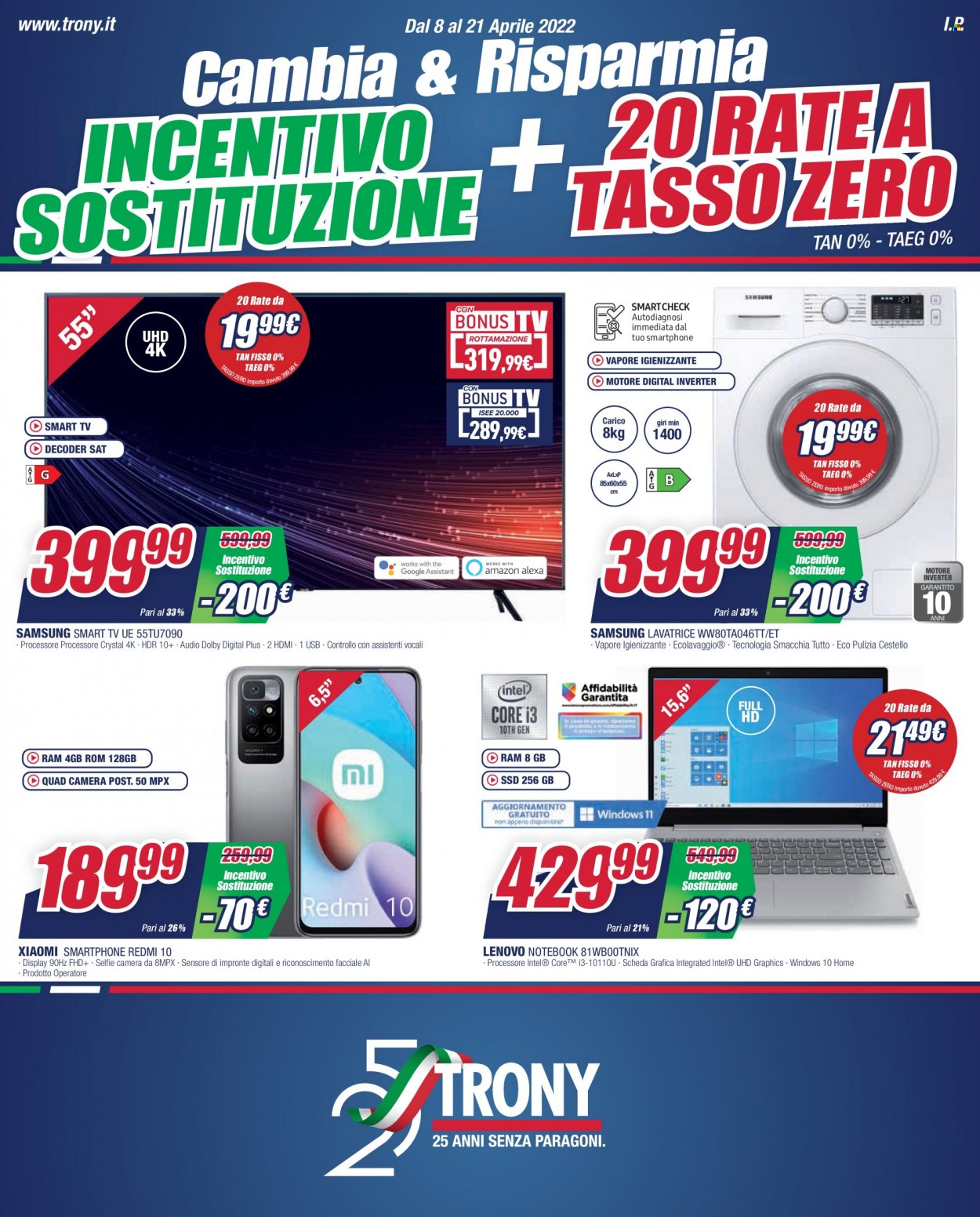 Volantino Trony - 8/4/2022 - 21/4/2022. Pagina 1